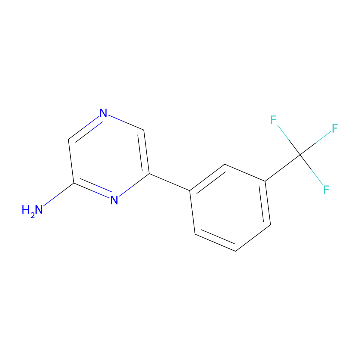 2-Amino-6-(3-trifluoromethylphenyl)pyrazine molecular structure, CAS 1159819-23-4