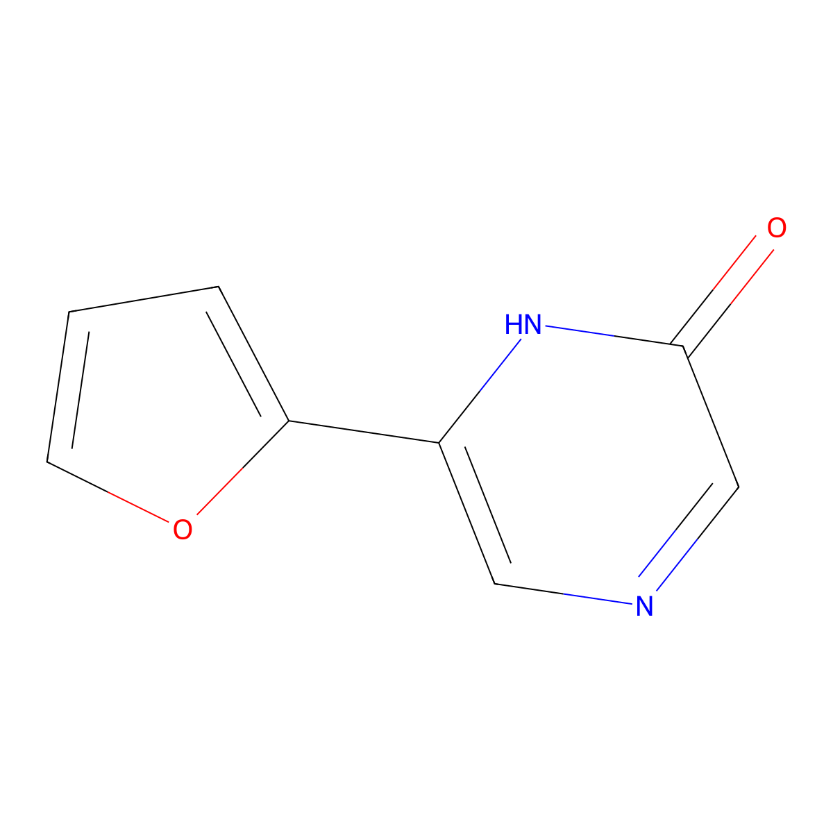 2-Hydroxy-6-(2-furyl)pyrazine molecular structure, CAS 1159819-26-7
