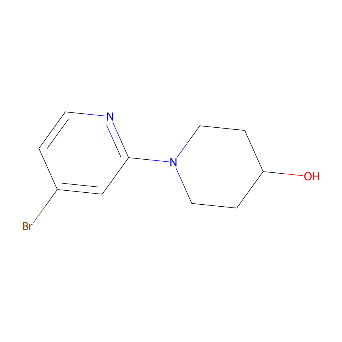 1-(4-Bromo-2-pyridinyl)-4-piperidinol molecular structure, CAS 1159819-27-8
