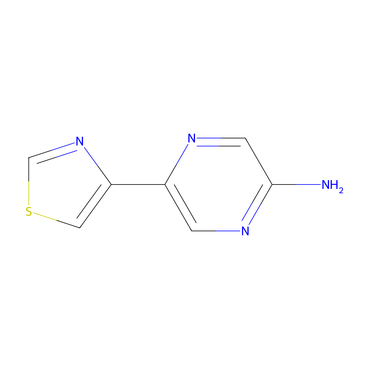 5-(4-Thiazolyl)-2-pyrazinamine molecular structure, CAS 1159819-28-9