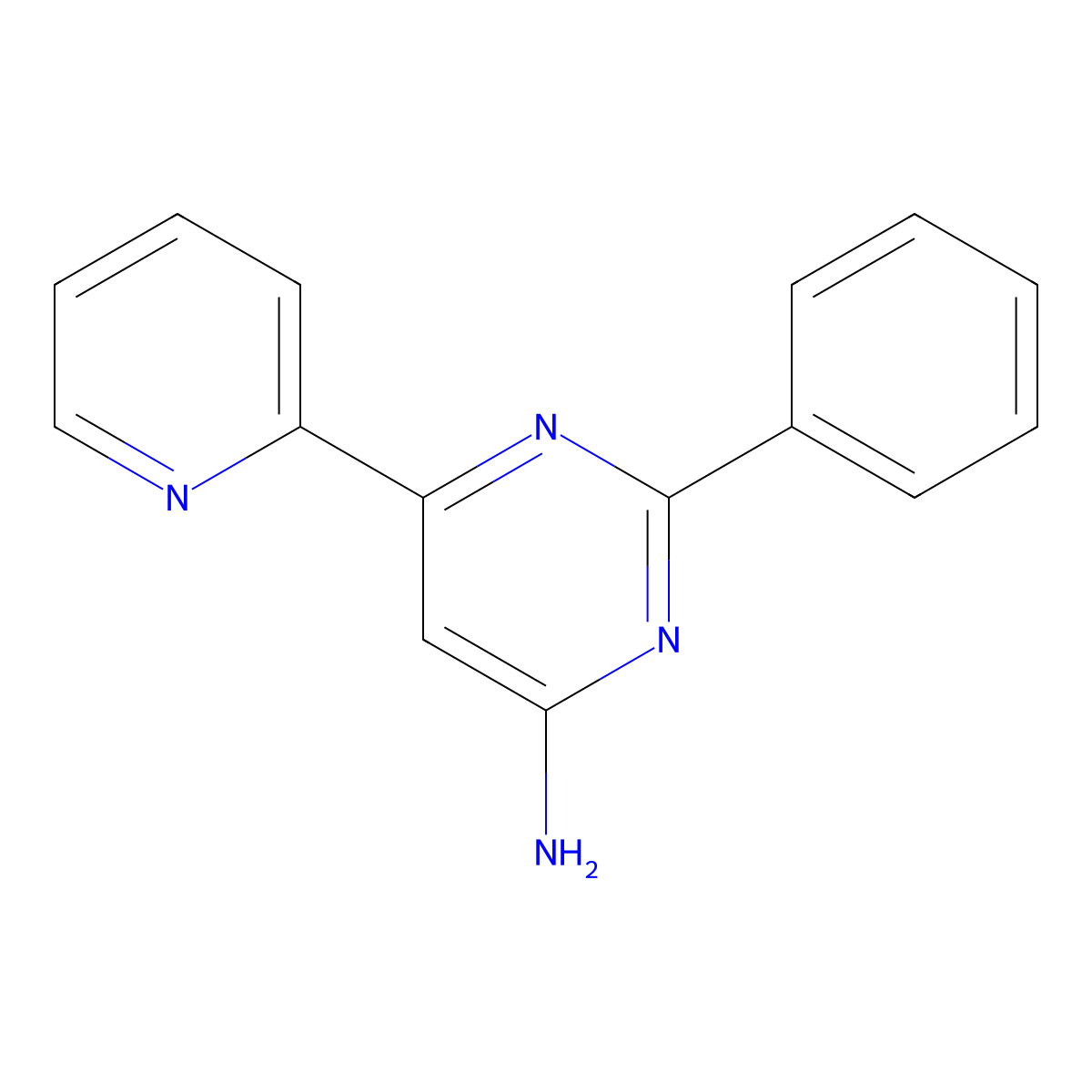 4-Amino-2-phenyl-6-(2-pyridyl)pyrimidine molecular structure, CAS 1159819-31-4