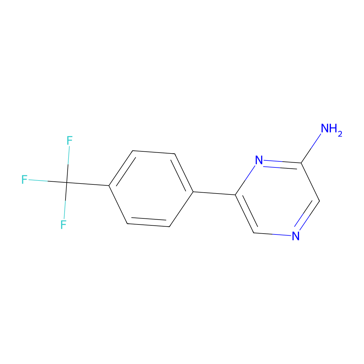 6-(4-(Trifluoromethyl)phenyl)pyrazin-2-amine molecular structure, CAS 1159819-32-5