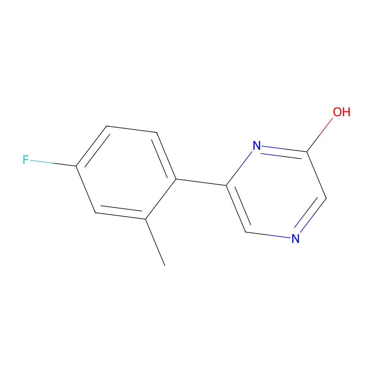 2-Hydroxy-6-(4-fluoro-2-methylphenyl)pyrazine molecular structure, CAS 1159819-37-0