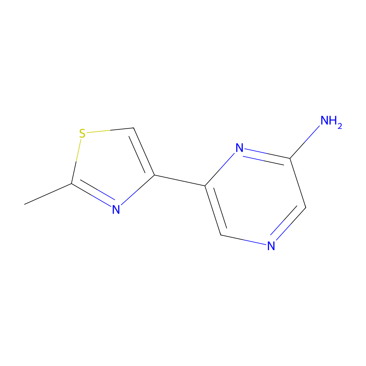 2-Amino-6-(2-methyl-4-thiazolyl)pyrazine molecular structure, CAS 1159819-39-2