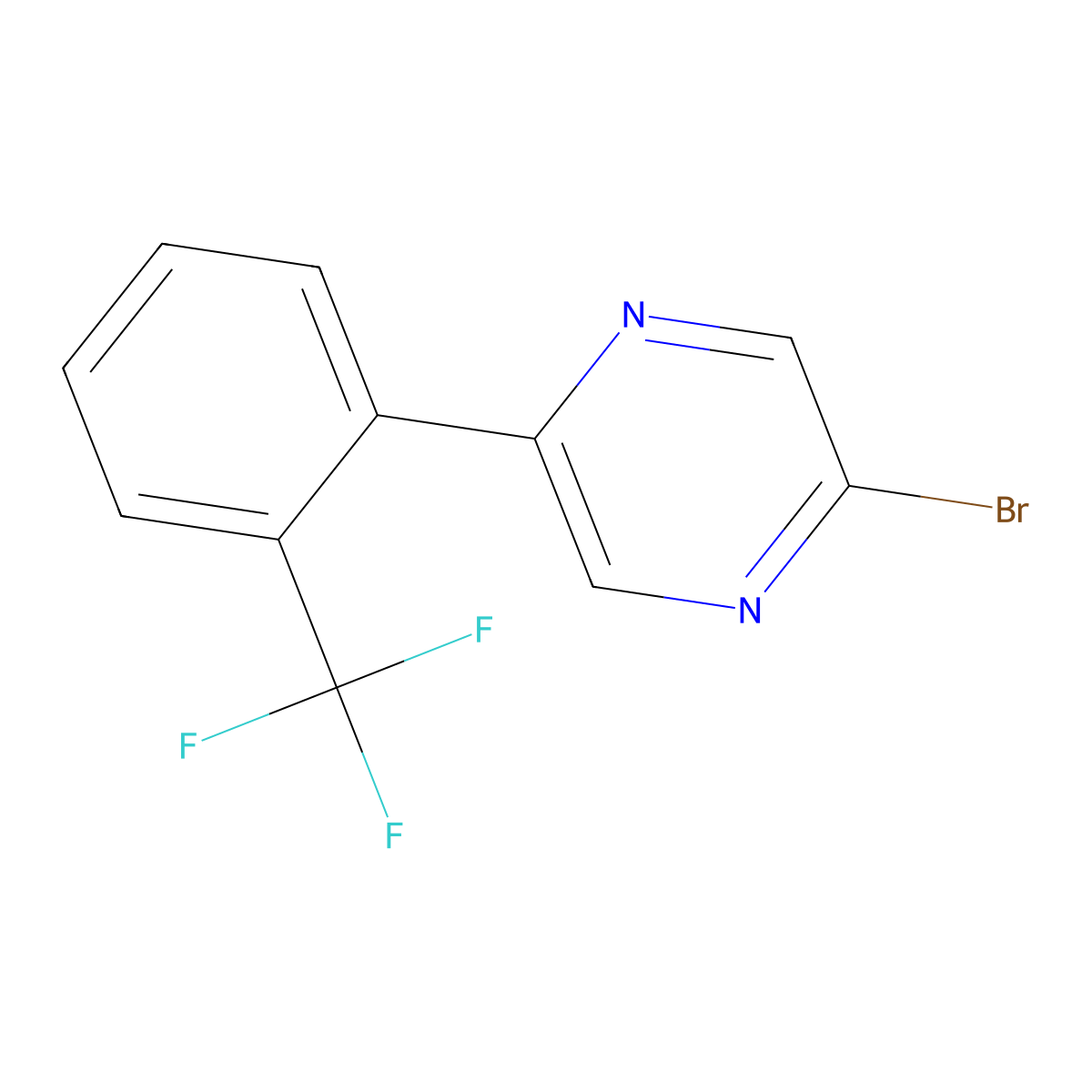 2-Bromo-5-(2-trifluoromethylphenyl)pyrazine molecular structure, CAS 1159819-41-6
