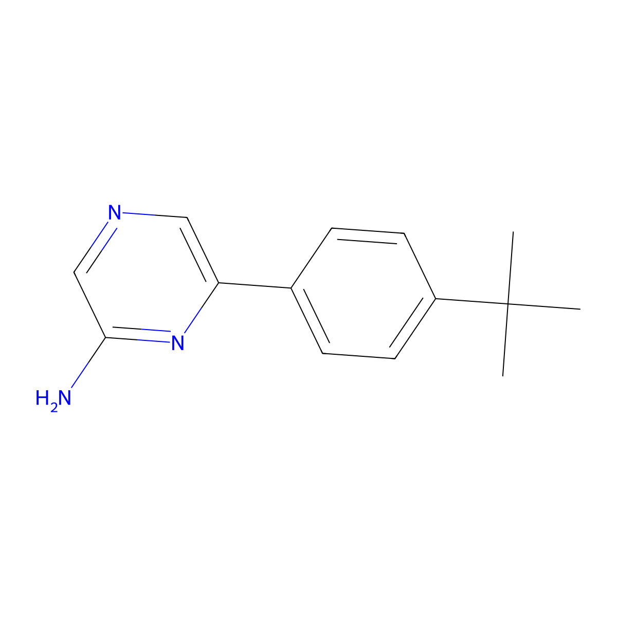 6-(4-Tert-butylphenyl)pyrazin-2-amine molecular structure, CAS 1159819-42-7
