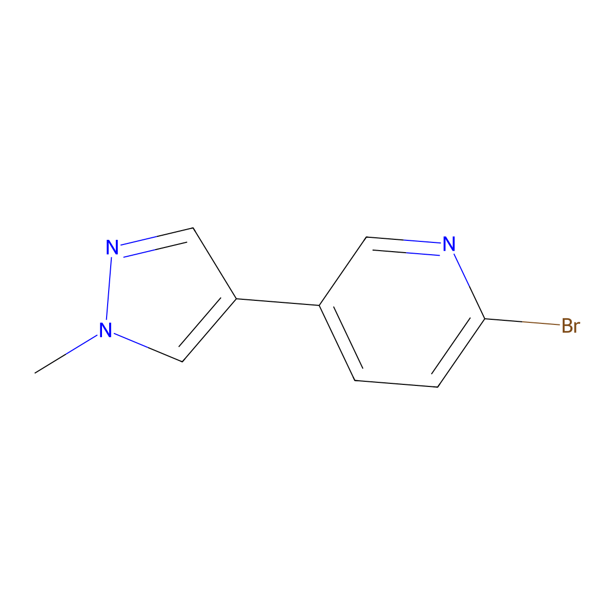 2-Bromo-5-(N-methylpyrazol-4-yl)pyridine molecular structure, CAS 1159819-43-8
