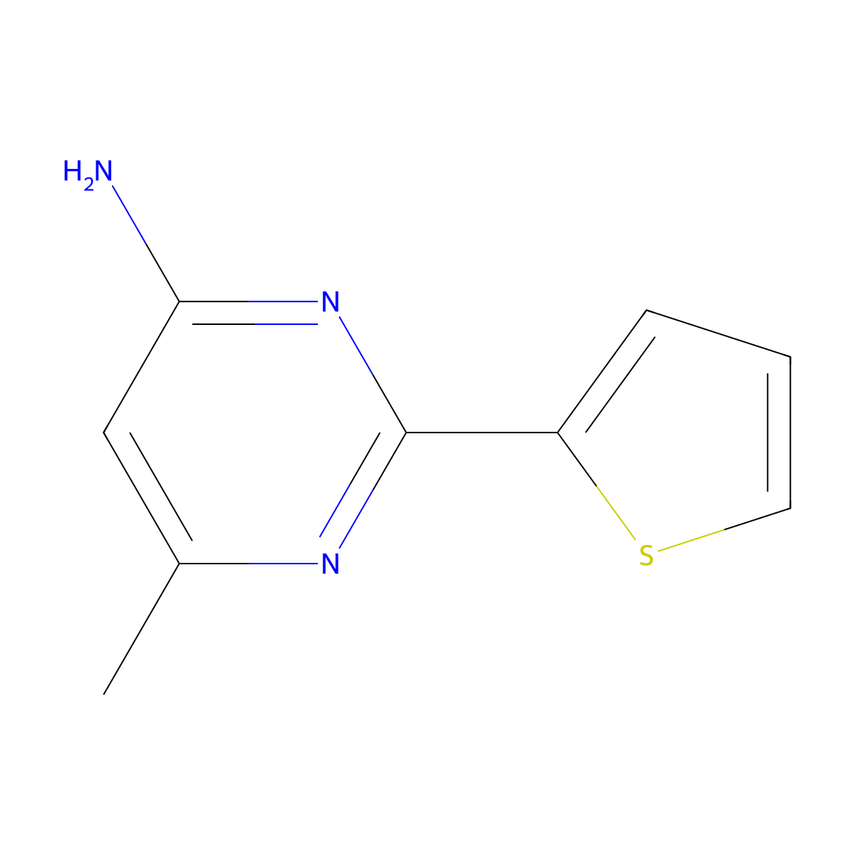 4-Amino-6-methyl-2-(2-thienyl)pyrimidine molecular structure, CAS 1159819-44-9