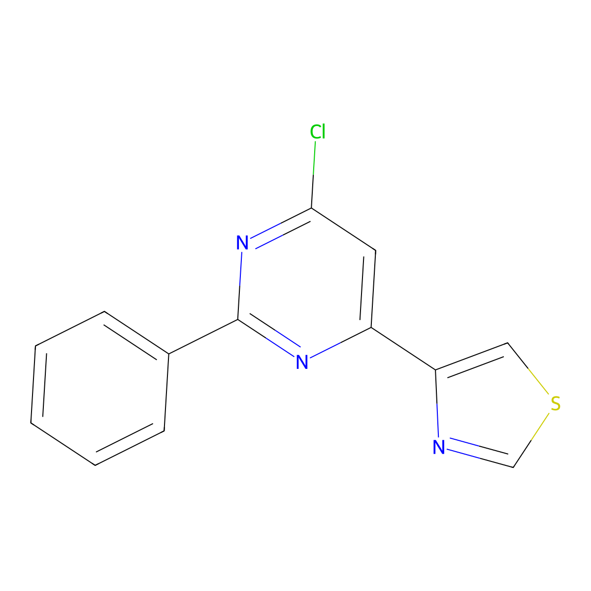 4-Chloro-2-phenyl-6-(4-thiazolyl)pyrimidine molecular structure, CAS 1159819-46-1