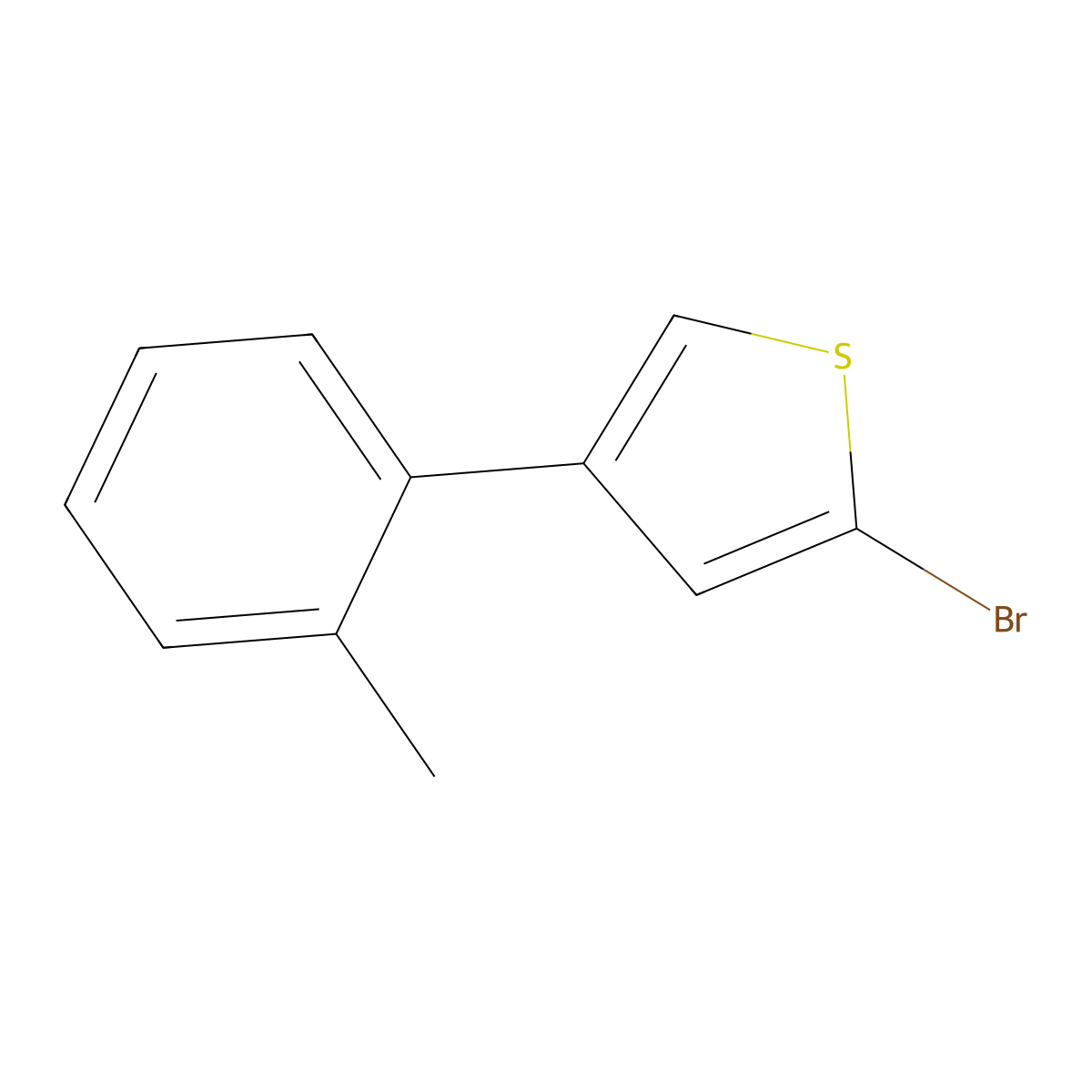 2-Bromo-4-(2-tolyl)thiophene molecular structure, CAS 1159819-56-3