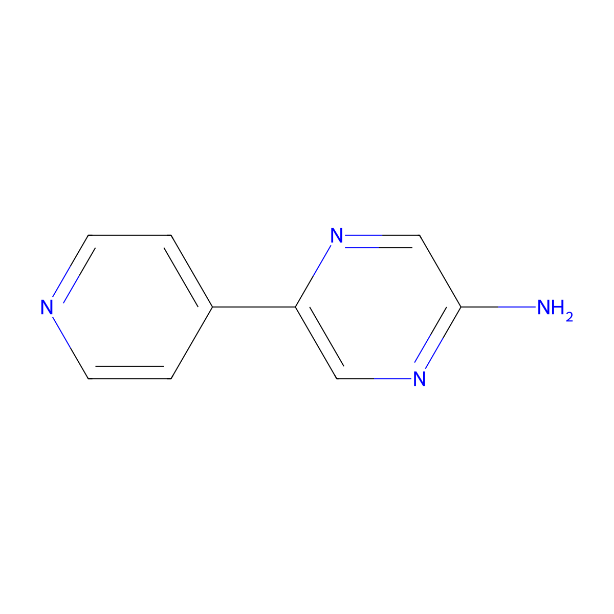 2-Amino-5-(4-pyridyl)pyrazine molecular structure, CAS 1159819-60-9