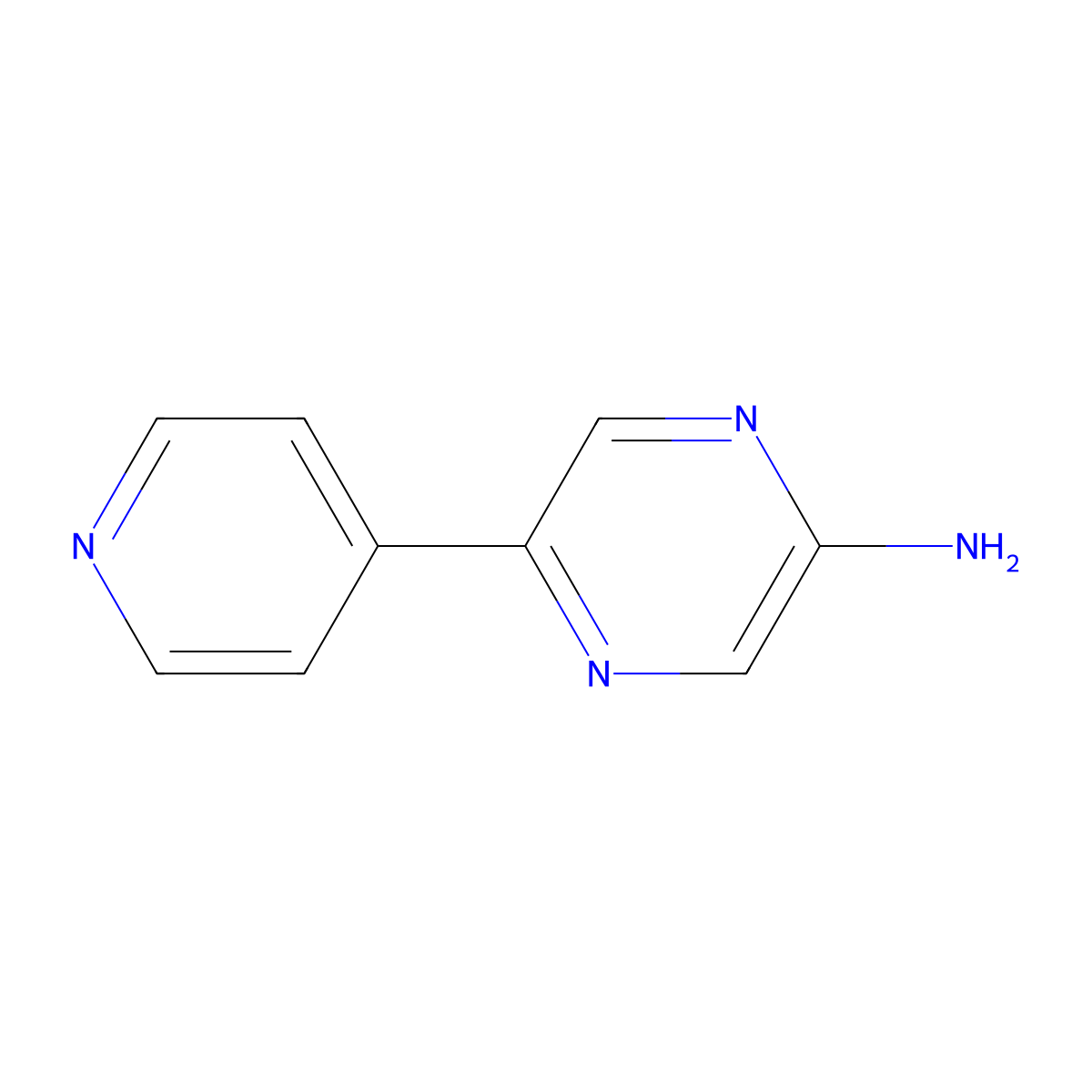 2-Amino-5-(4-pyridyl)pyrazine molecular structure, CAS 1159819-60-9