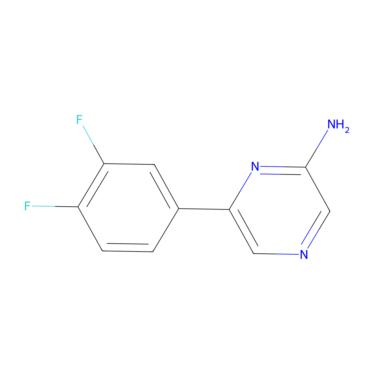 6-(3,4-Difluorophenyl)pyrazin-2-amine molecular structure, CAS 1159819-64-3