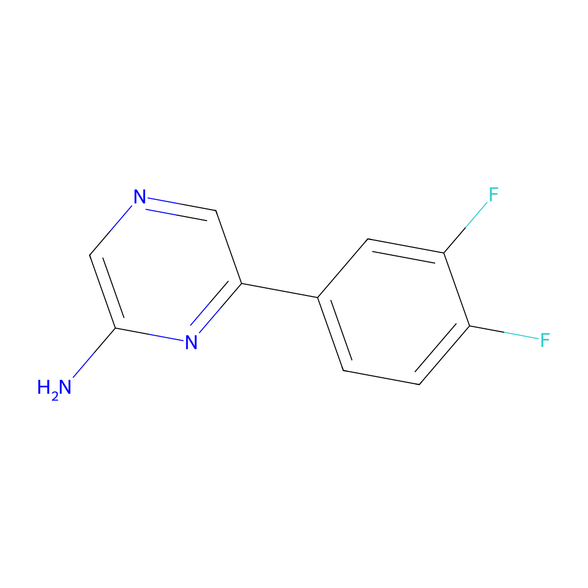 6-(3,4-Difluorophenyl)pyrazin-2-amine molecular structure, CAS 1159819-64-3