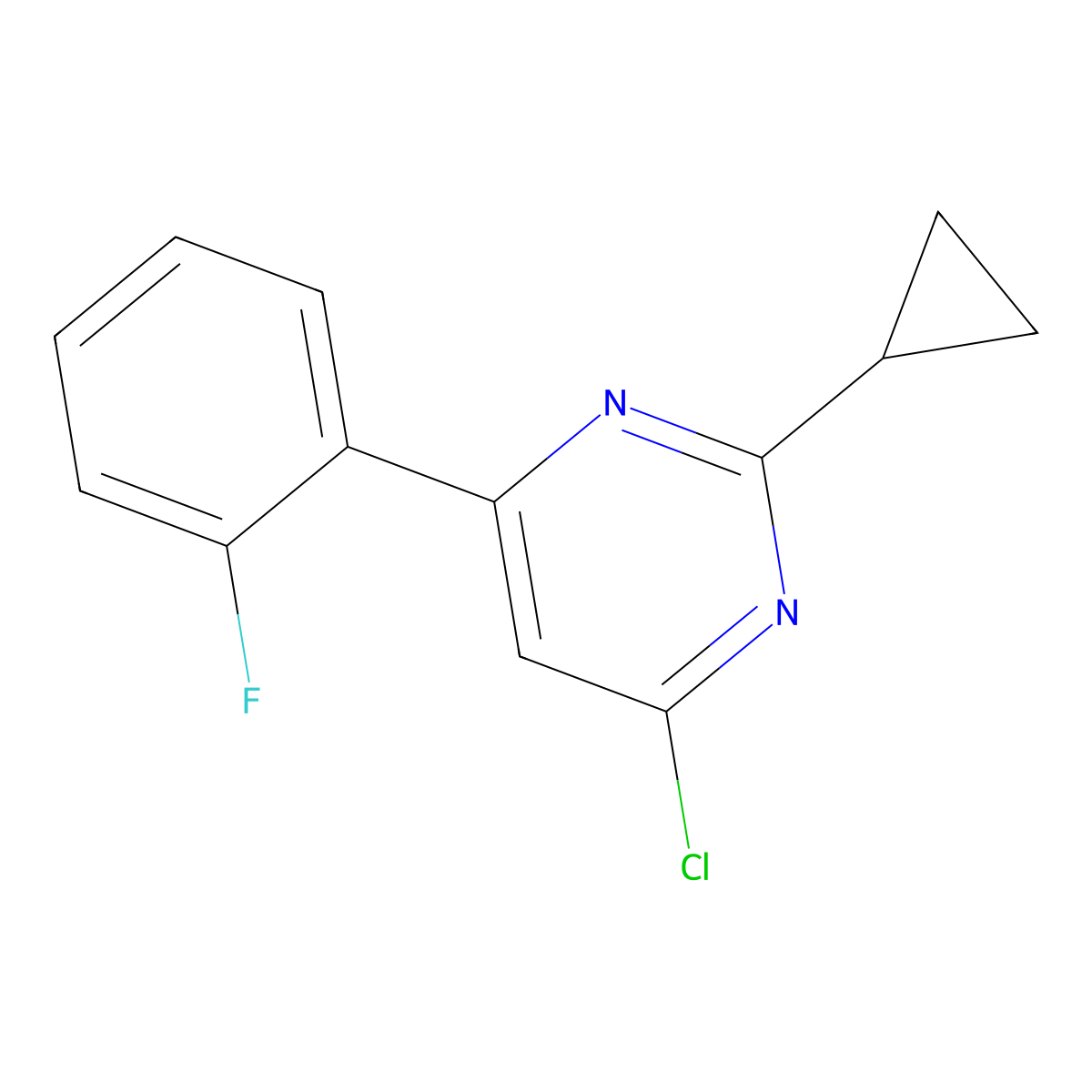 4-Chloro-2-cyclopropyl-6-(2-fluorophenyl)pyrimidine molecular structure, CAS 1159819-69-8