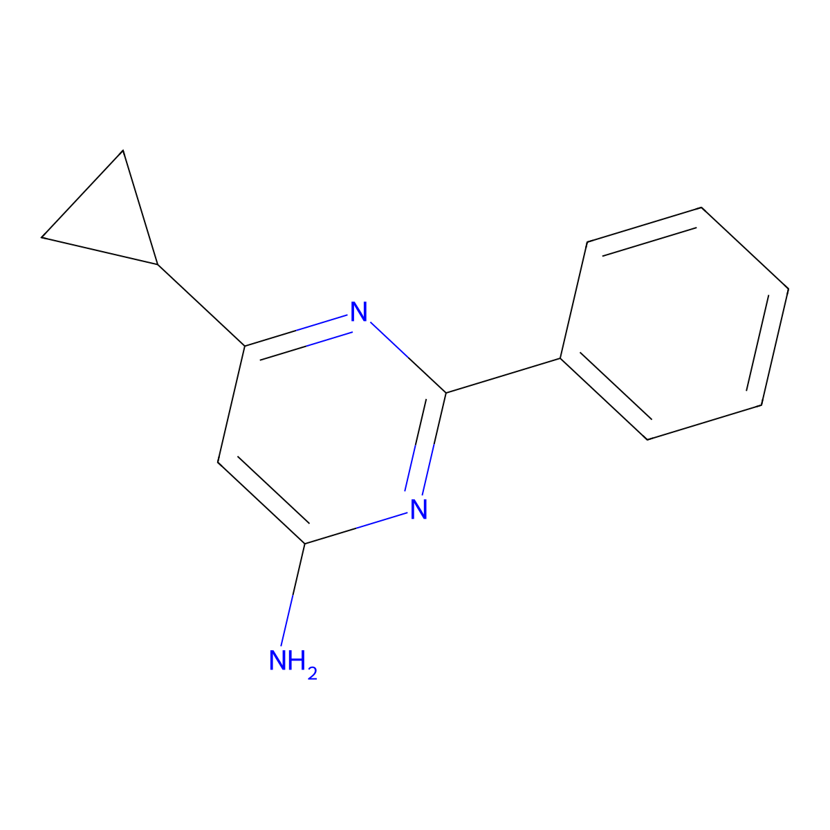 4-Amino-2-phenyl-6-cyclopropylpyrimidine molecular structure, CAS 1159819-75-6