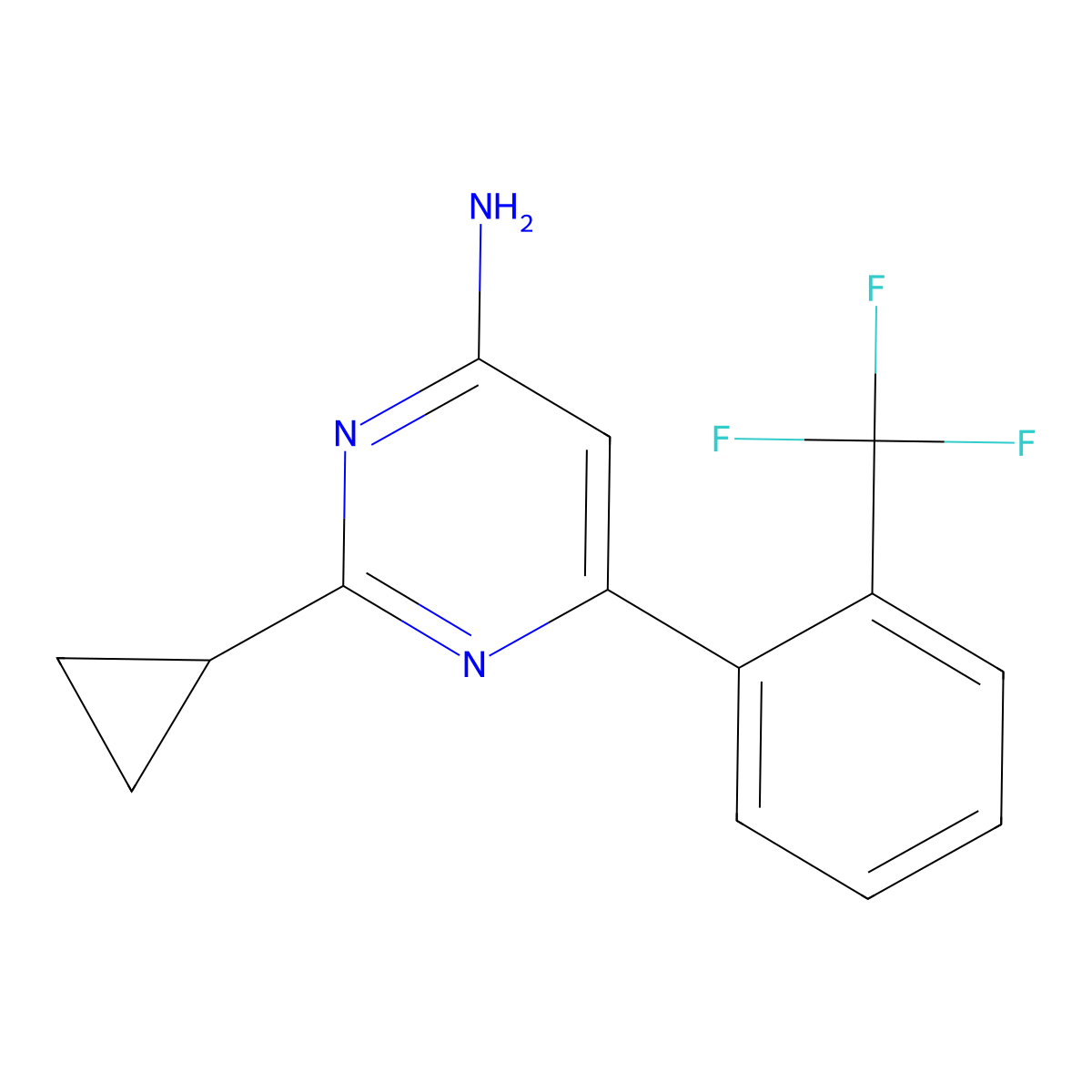 4-Amino-6-(2-trifluoromethylphenyl)-2-cyclopropylpyrimidine molecular structure, CAS 1159819-82-5