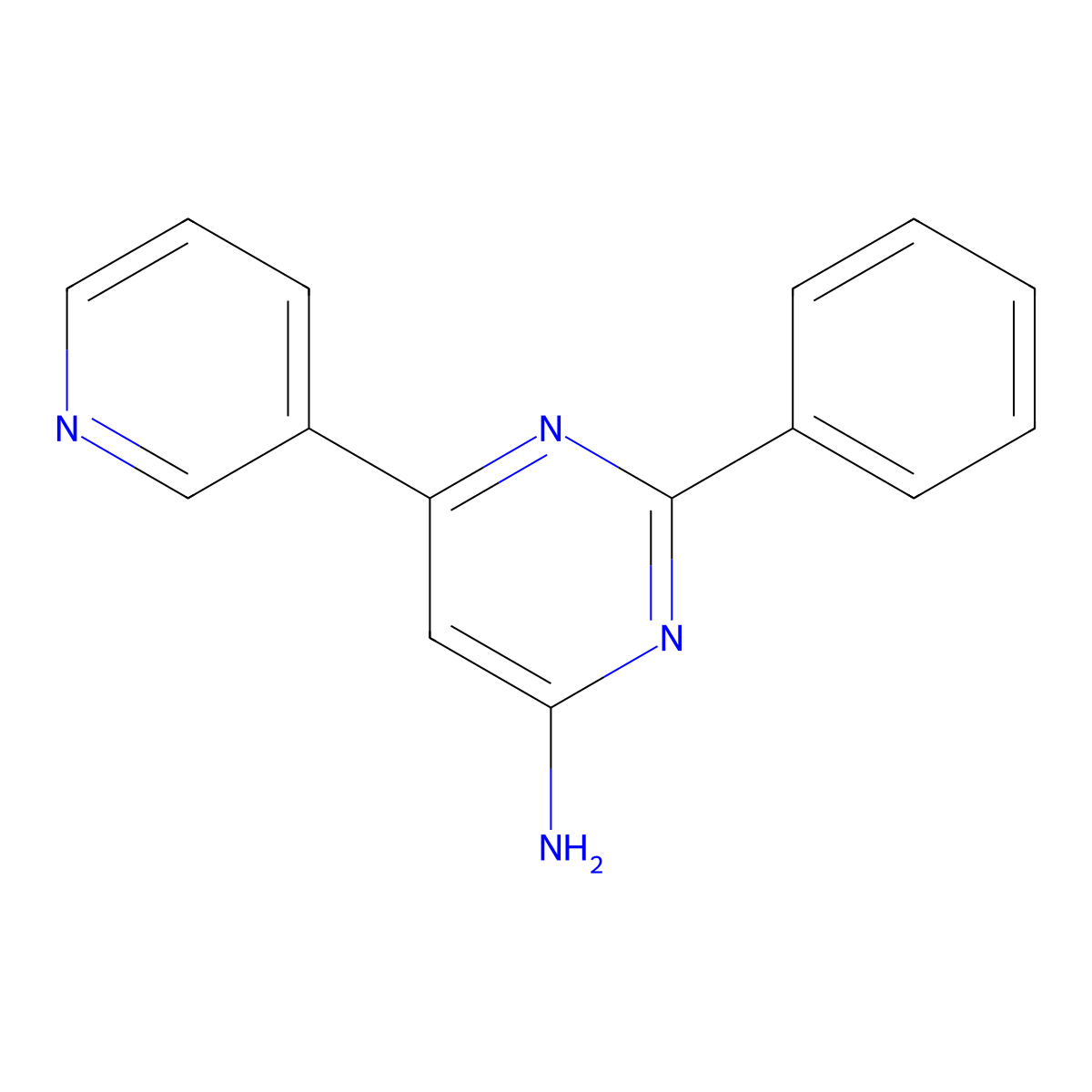 4-Amino-2-phenyl-6-(3-pyridyl)pyrimidine molecular structure, CAS 1159819-86-9