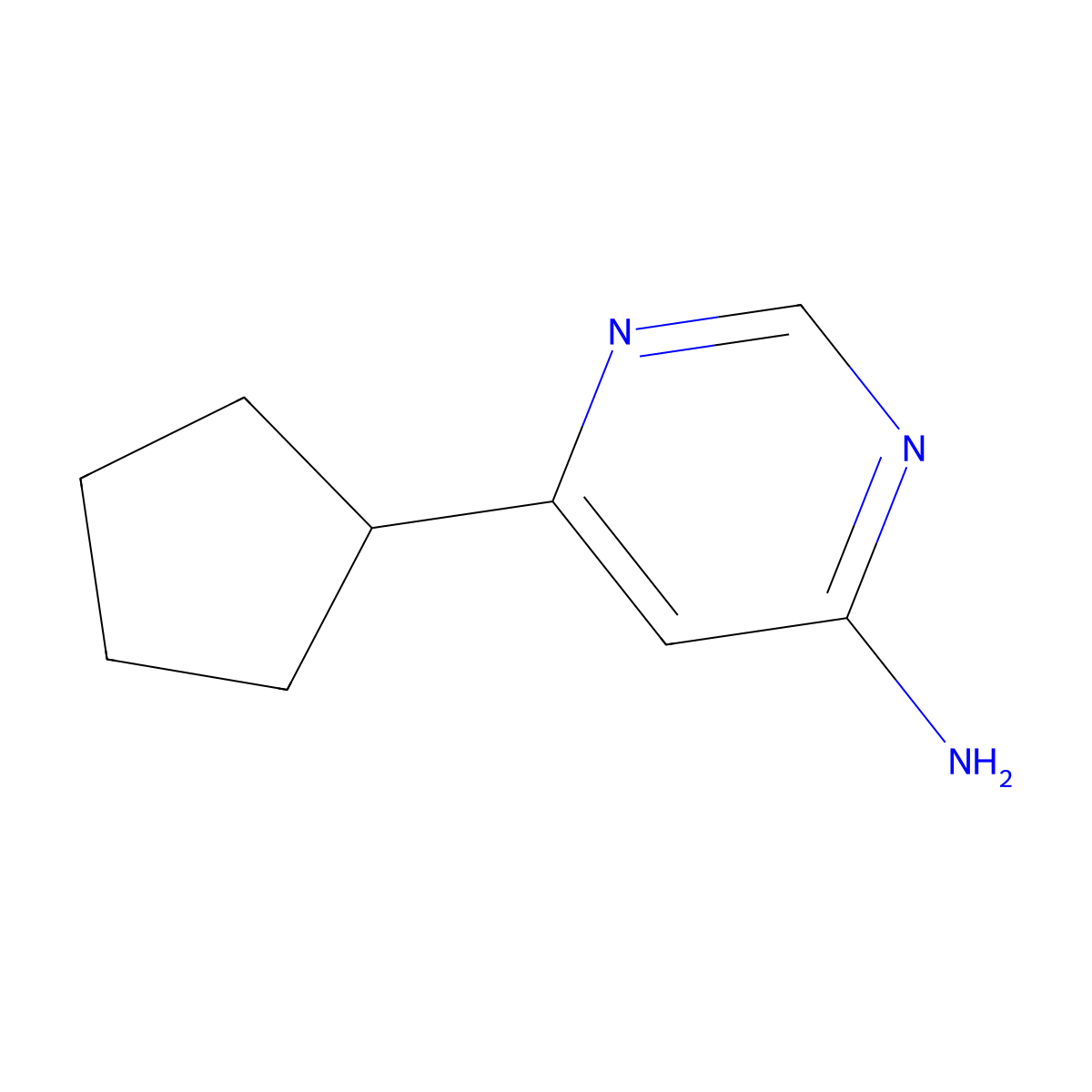 6-Cyclopentylpyrimidin-4-amine molecular structure, CAS 1159819-92-7
