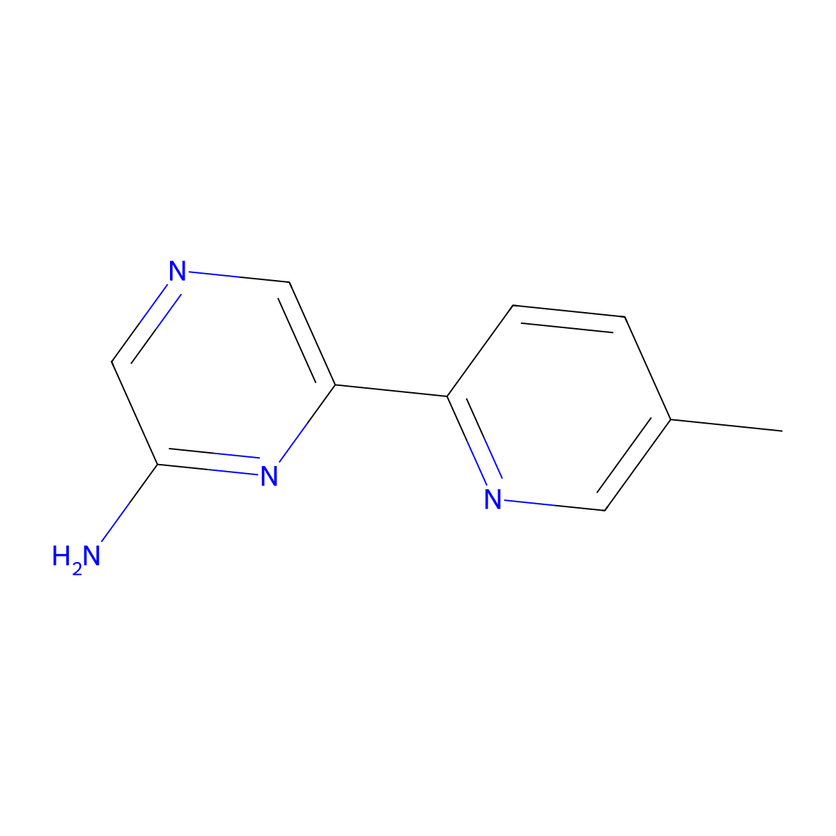 2-Amino-6-(5-methyl-2-pyridyl)pyrazine molecular structure, CAS 1159819-96-1