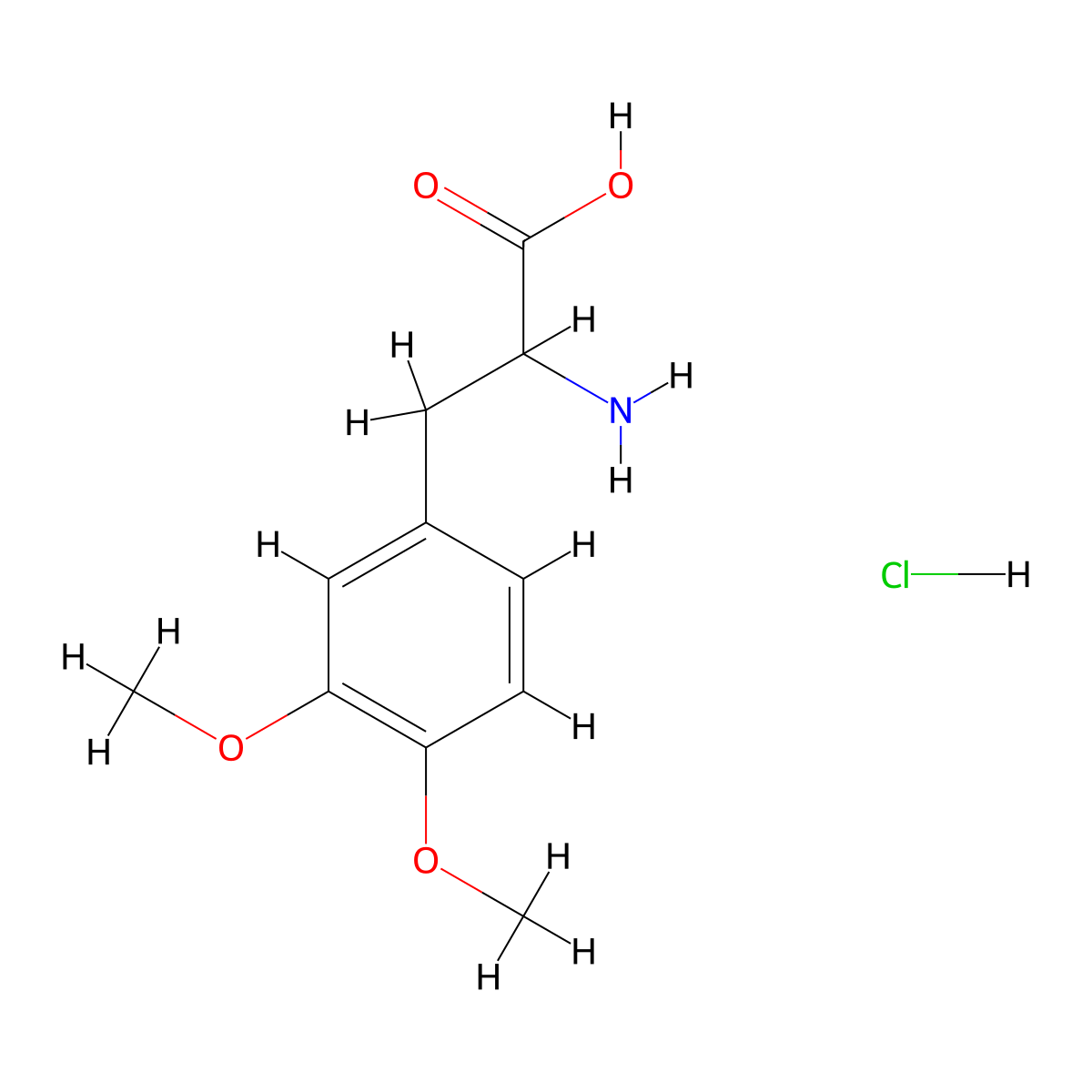 2-Amino-3-(3,4-dimethoxyphenyl)propanoic acid hydrochloride molecular structure, CAS 115982-28-0