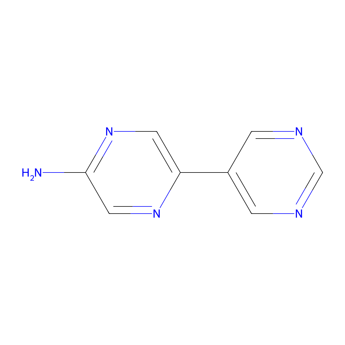5-(5-Pyrimidinyl)-2-pyrazinamine molecular structure, CAS 1159820-03-7