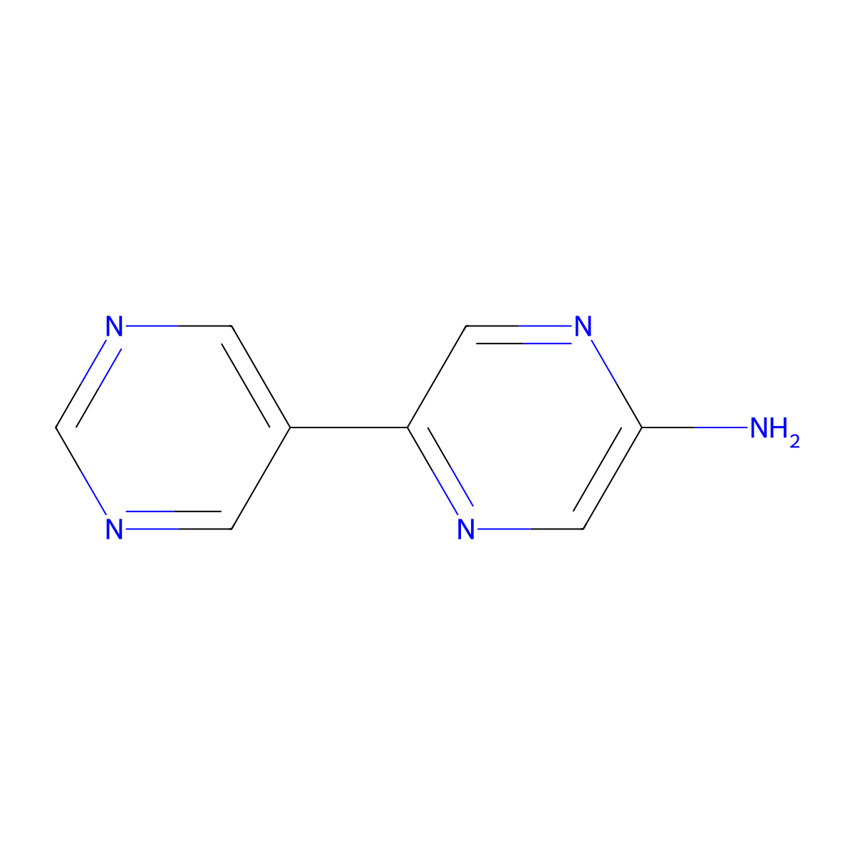 5-(5-Pyrimidinyl)-2-pyrazinamine molecular structure, CAS 1159820-03-7