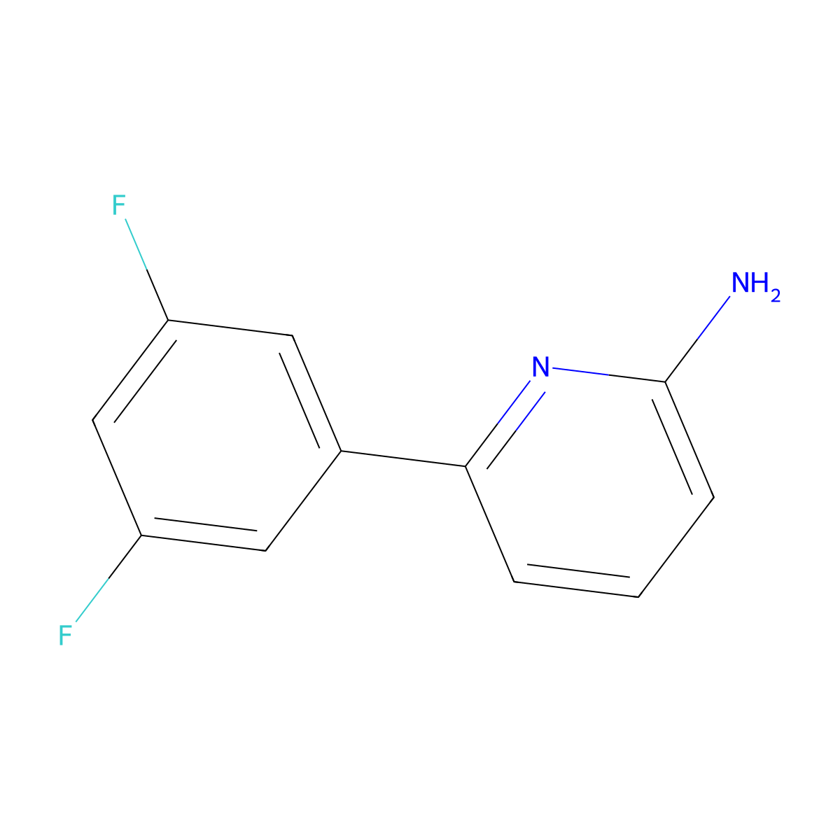 2-Amino-6-(3,5-difluorophenyl)pyridine molecular structure, CAS 1159820-05-9