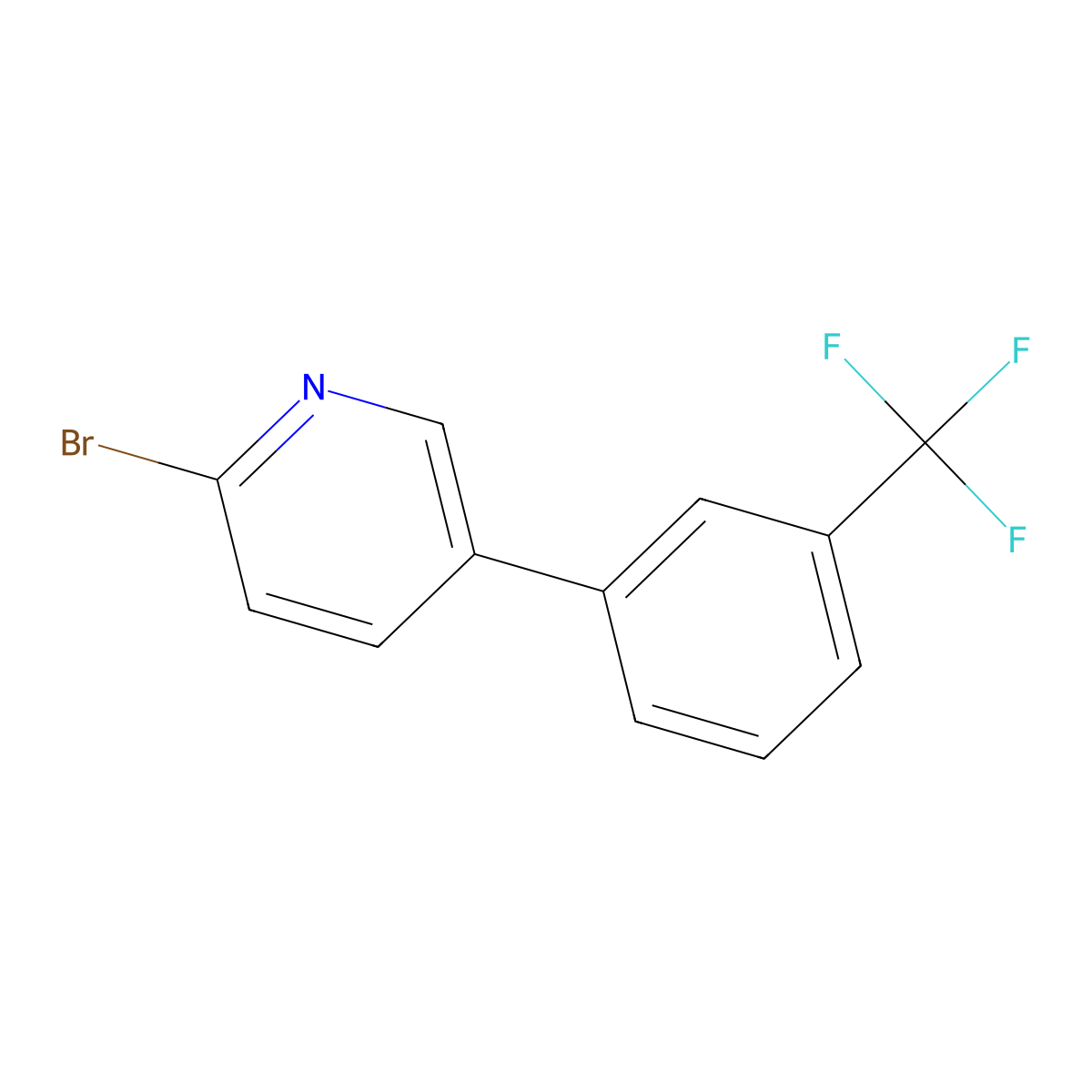2-Bromo-5-(3-trifluoromethylphenyl)pyridine molecular structure, CAS 1159820-06-0
