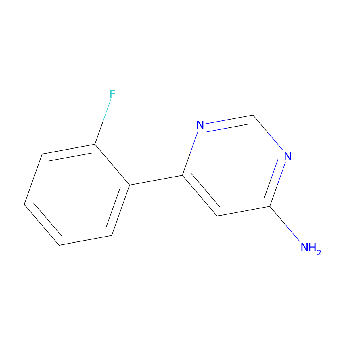6-(2-Fluorophenyl)pyrimidin-4-amine molecular structure, CAS 1159820-15-1