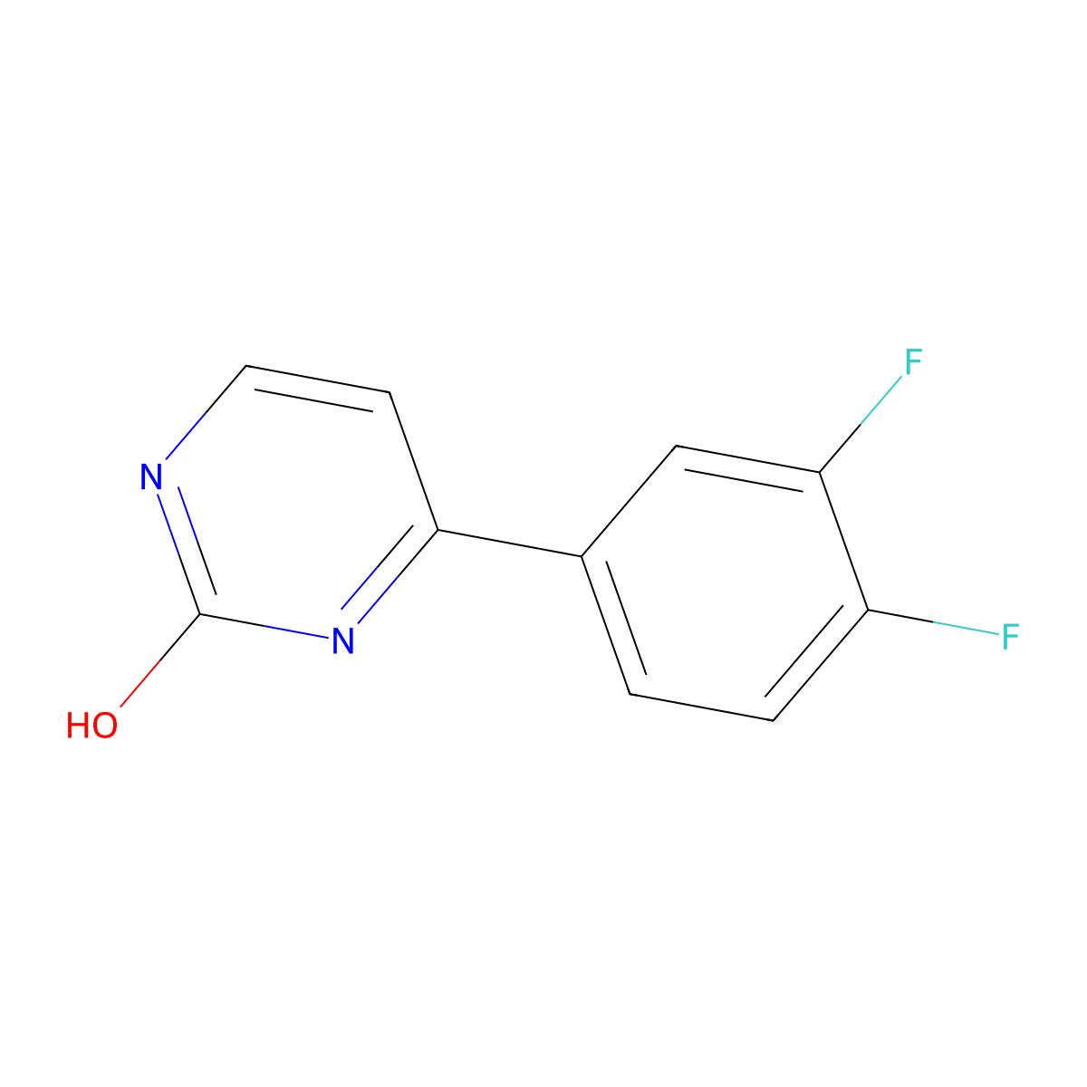 2-Hydroxy-4-(3,4-difluorophenyl)pyrimidine molecular structure, CAS 1159820-19-5