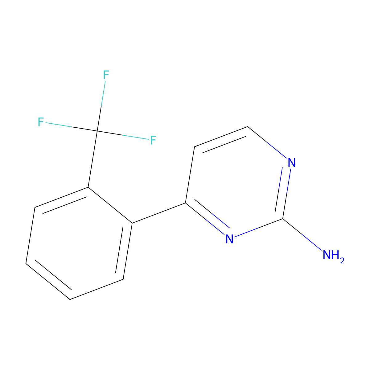 2-Amino-4-(2-trifluoromethylphenyl)pyrimidine molecular structure, CAS 1159820-24-2