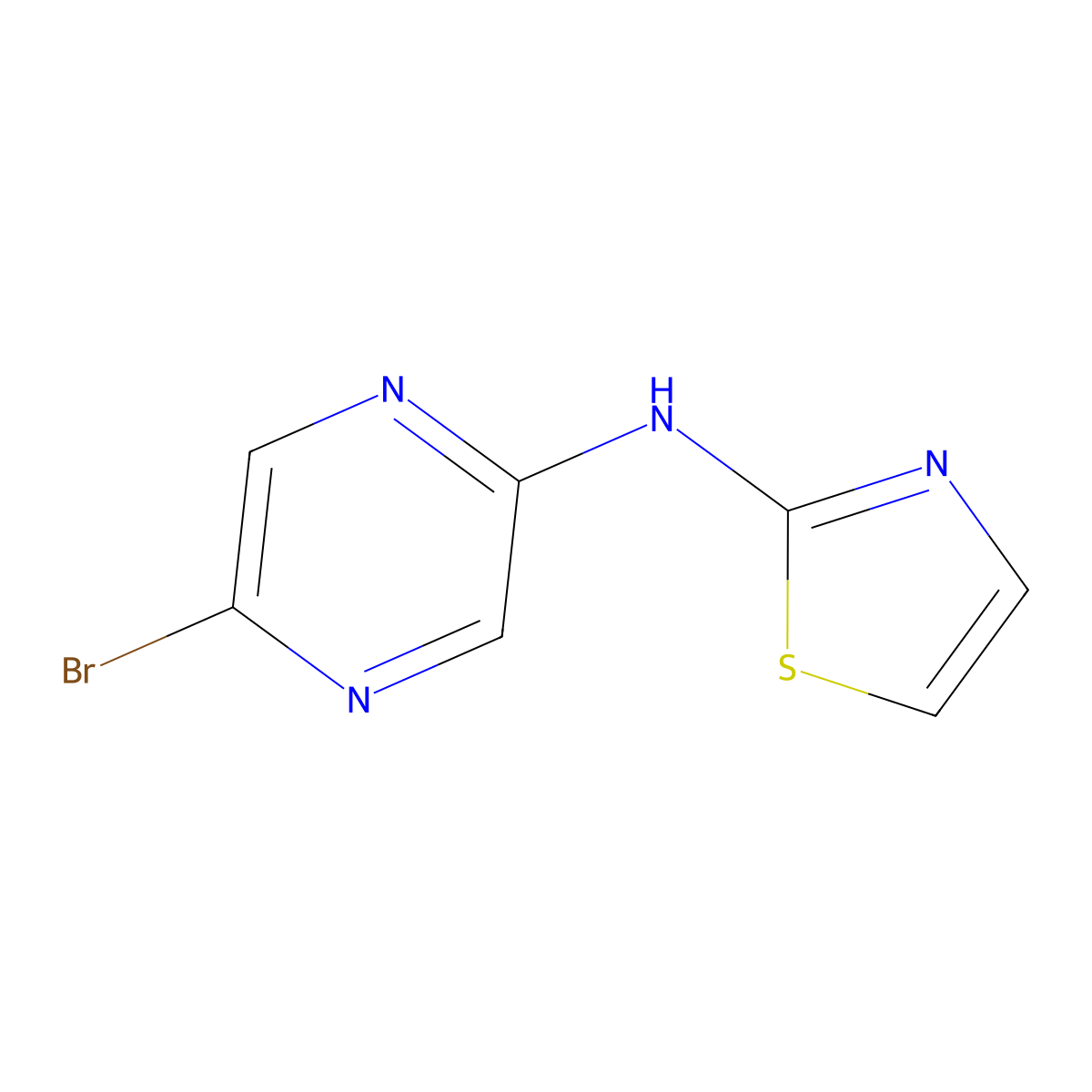 2-Bromo-5-(2-thiazolylamino)pyrazine molecular structure, CAS 1159820-26-4