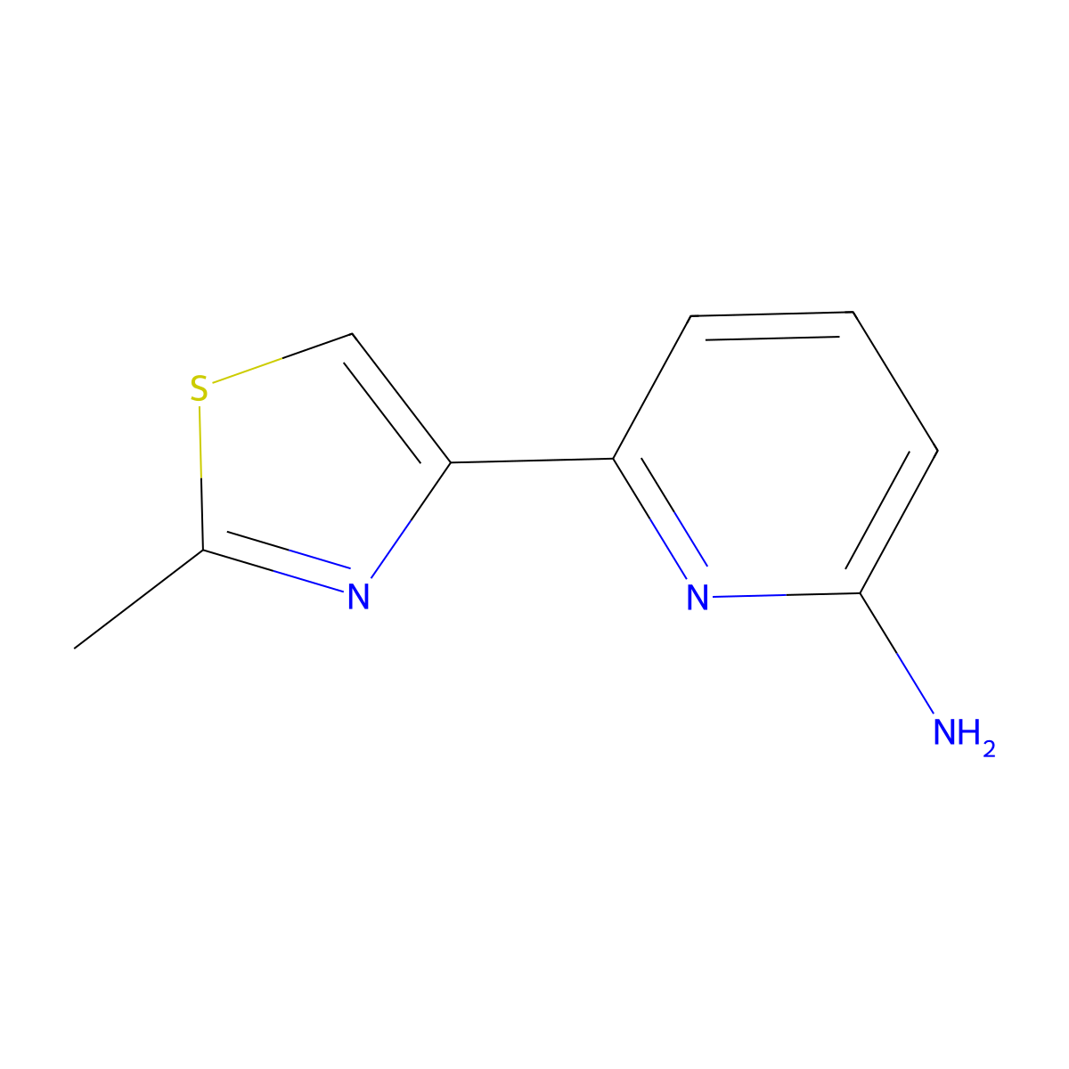 2-Amino-6-(2-methylthiazol-4-yl)pyridine molecular structure, CAS 1159820-30-0