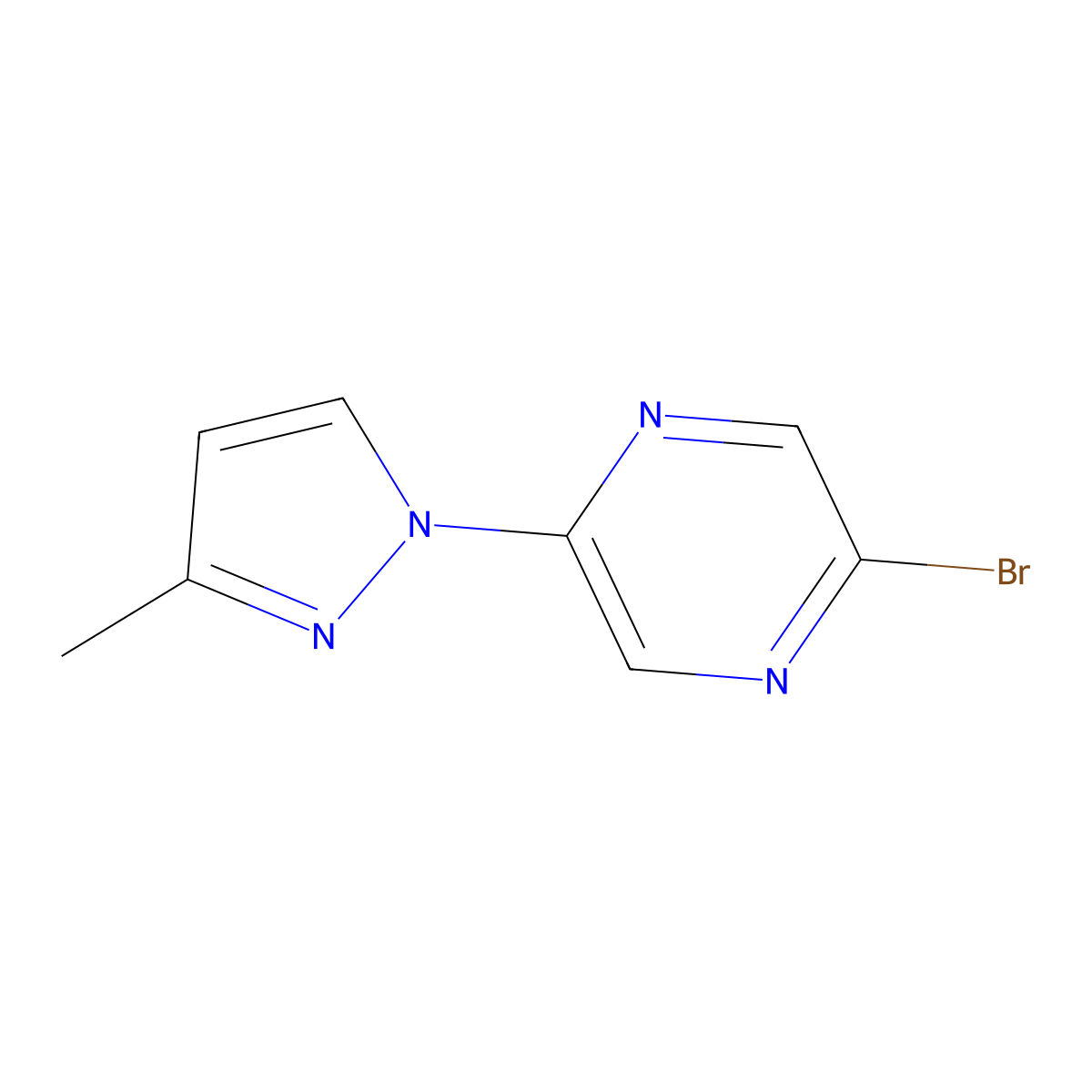 2-Bromo-5-(3-methyl-1H-pyrazol-1-YL)pyrazine molecular structure, CAS 1159820-34-4