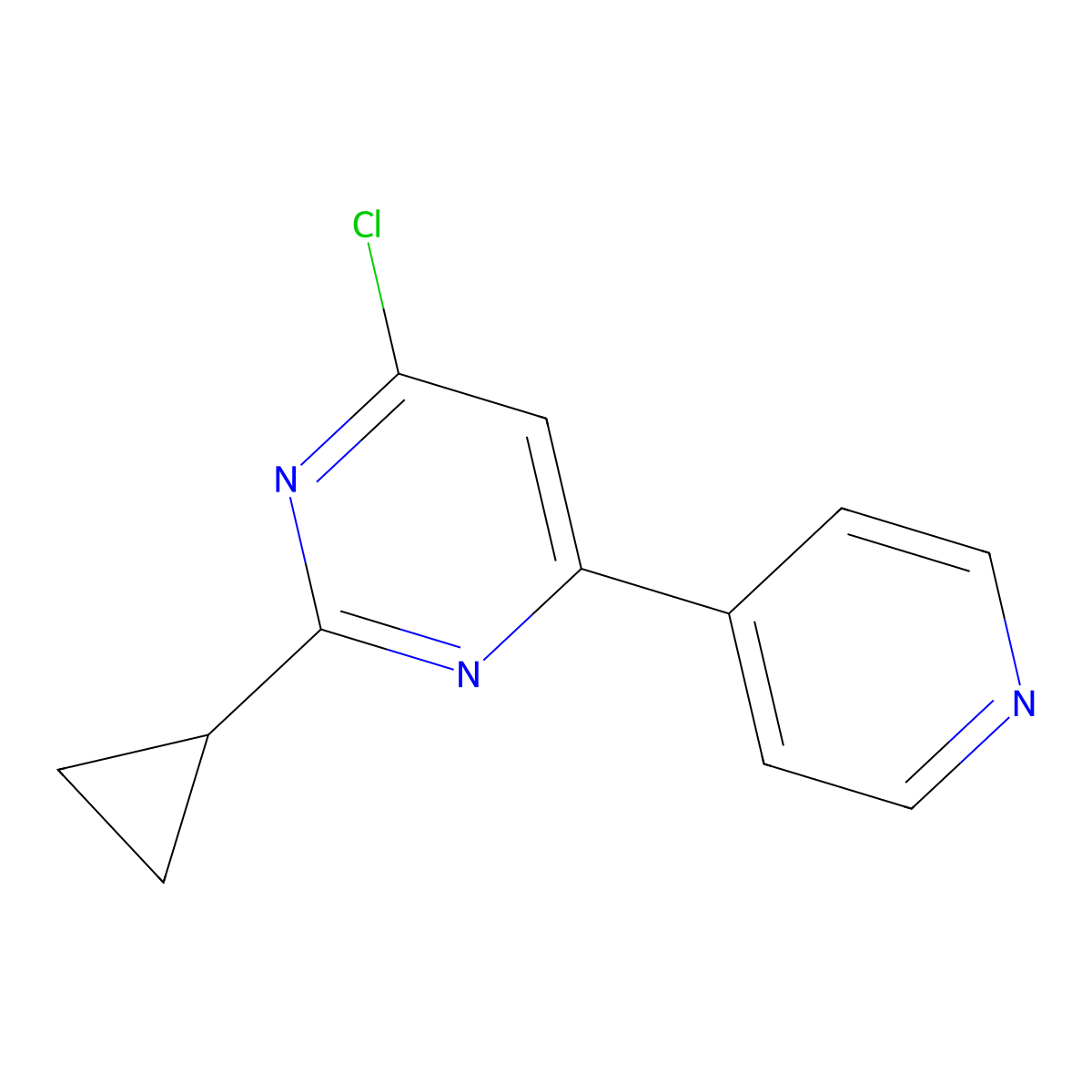 4-Chloro-2-cyclopropyl-6-(pyridin-4-yl)pyrimidine molecular structure, CAS 1159820-39-9