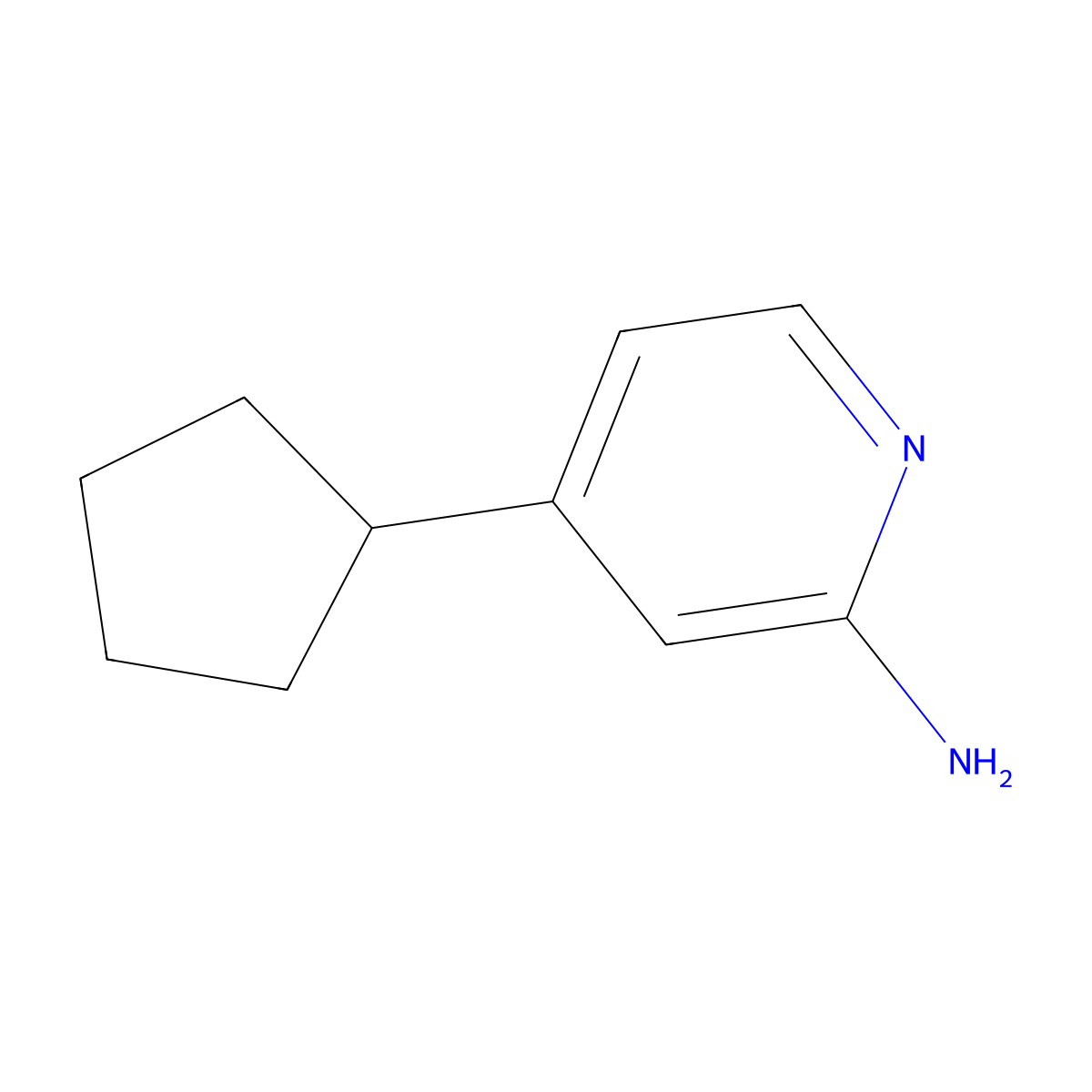 4-Cyclopentylpyridin-2-amine molecular structure, CAS 1159820-42-4