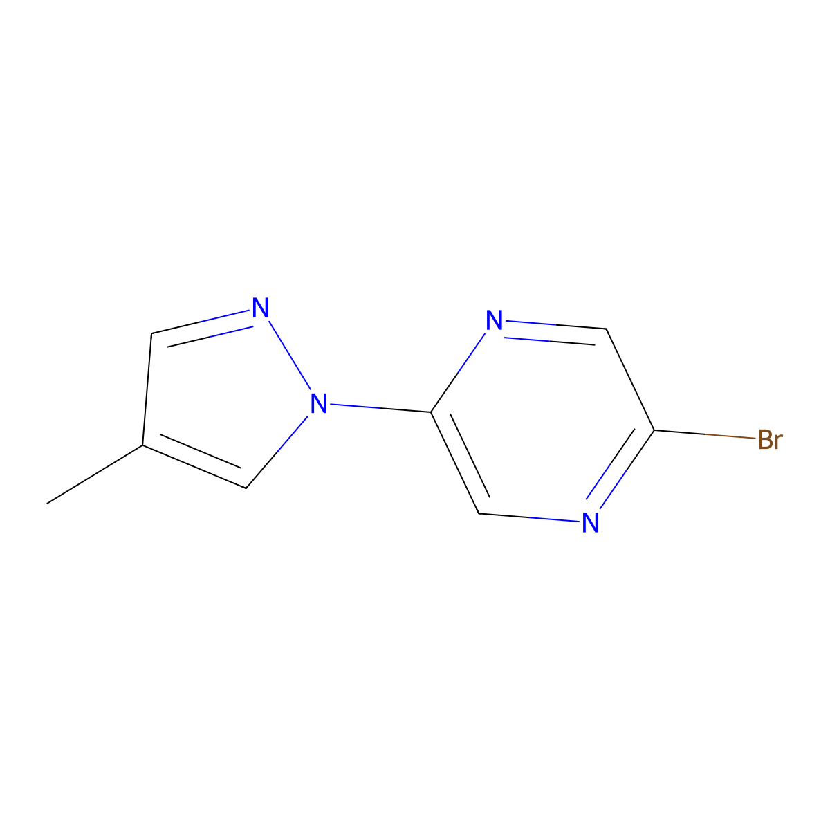 2-Bromo-5-(4-methyl-1H-pyrazol-1-YL)pyrazine molecular structure, CAS 1159820-44-6