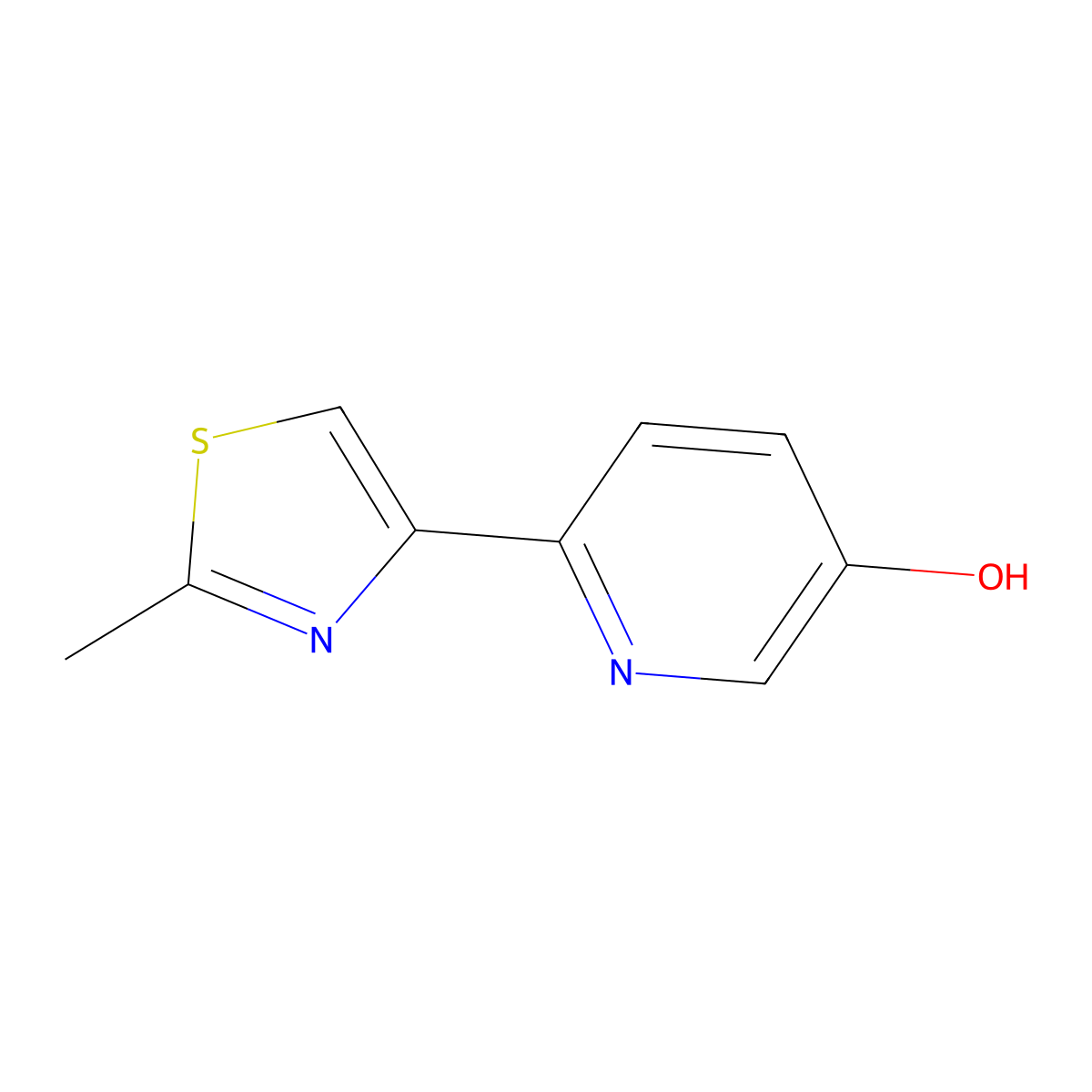 3-Hydroxy-6-(2-methylthiazol-4-yl)pyridine molecular structure, CAS 1159820-46-8