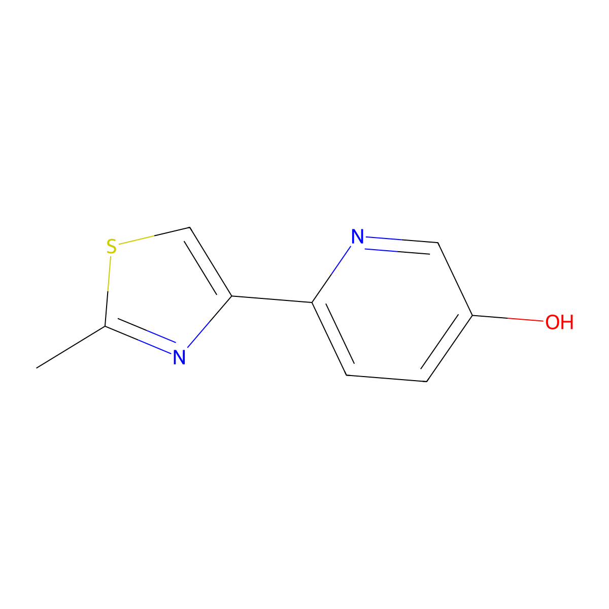 3-Hydroxy-6-(2-methylthiazol-4-yl)pyridine molecular structure, CAS 1159820-46-8