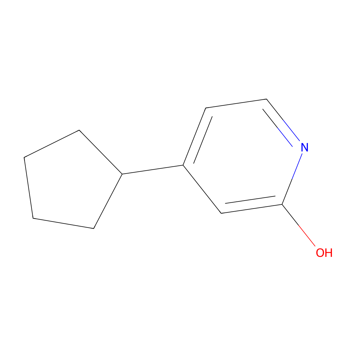2-Hydroxy-4-(cyclopentyl)pyridine molecular structure, CAS 1159820-48-0
