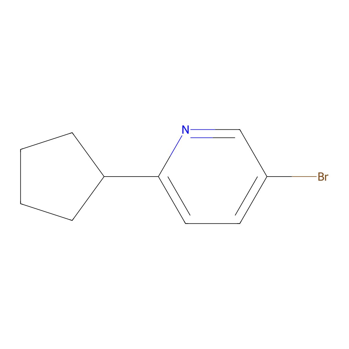 5-Bromo-2-cyclopentylpyridine molecular structure, CAS 1159820-60-6