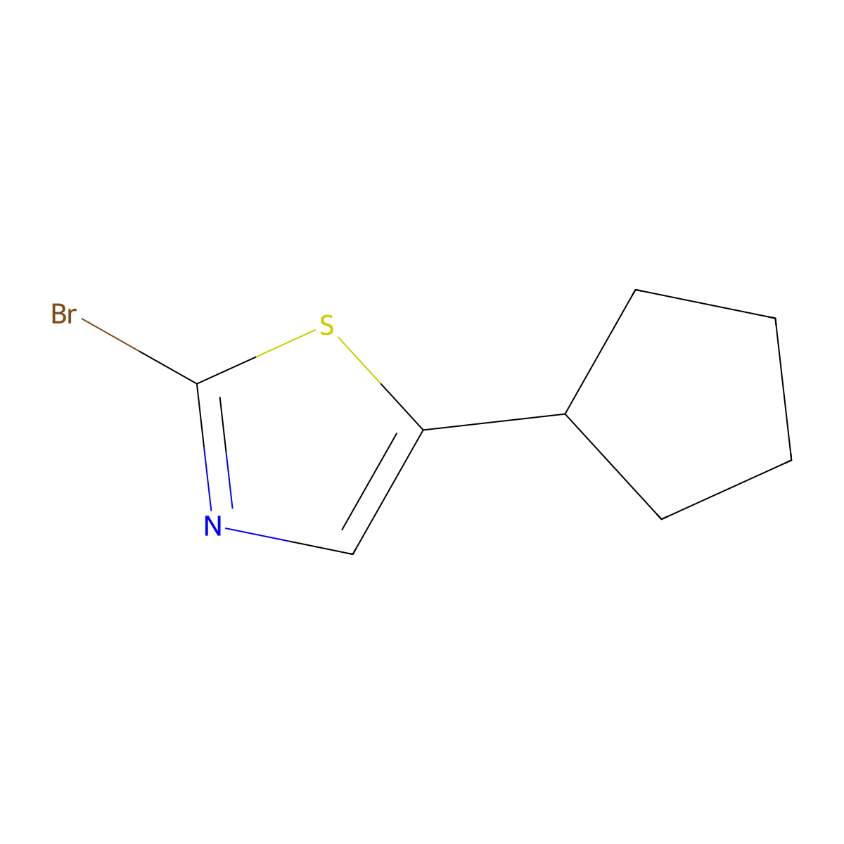 2-Bromo-5-cyclopentylthiazole molecular structure, CAS 1159820-65-1