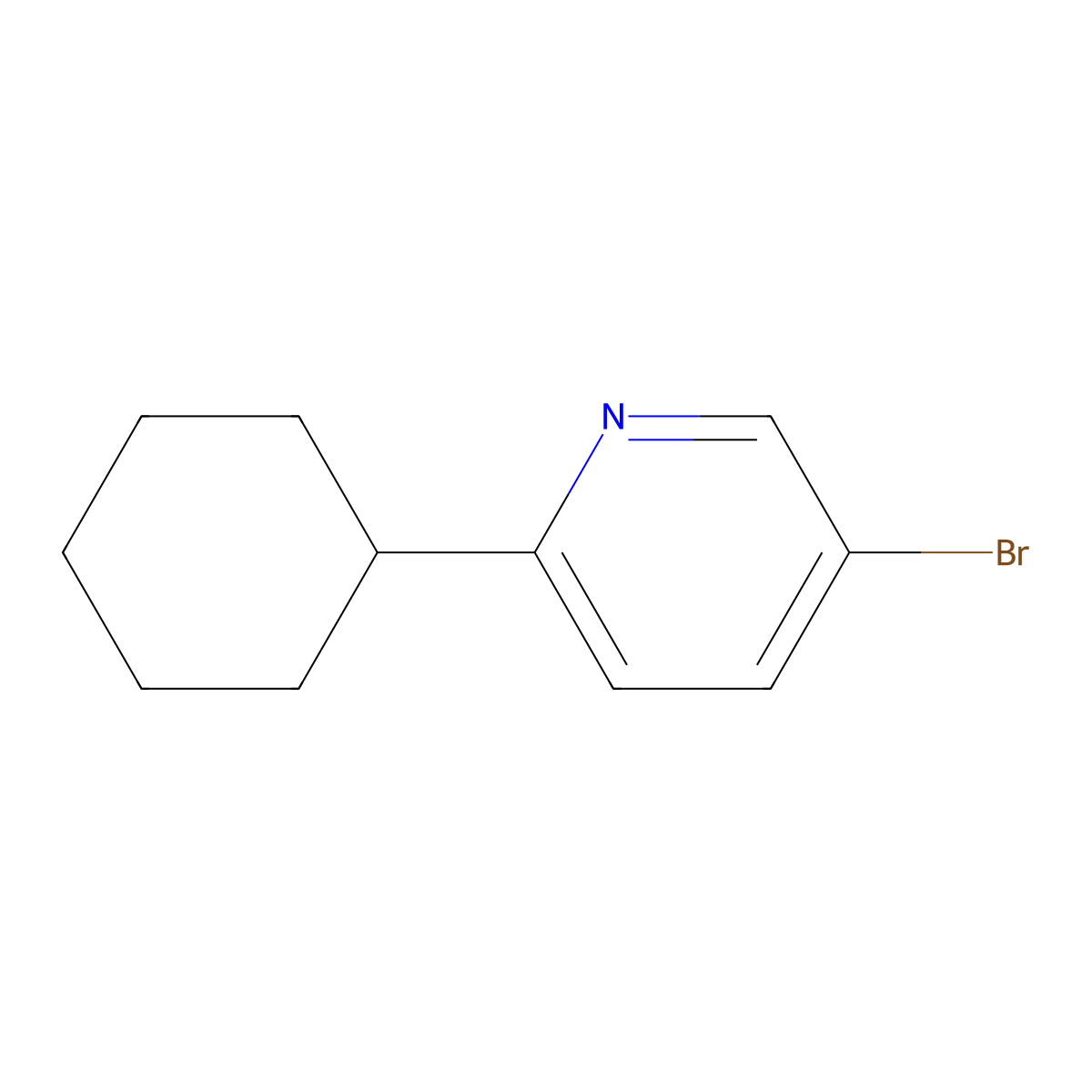 3-Bromo-6-(cyclohexyl)pyridine molecular structure, CAS 1159820-66-2