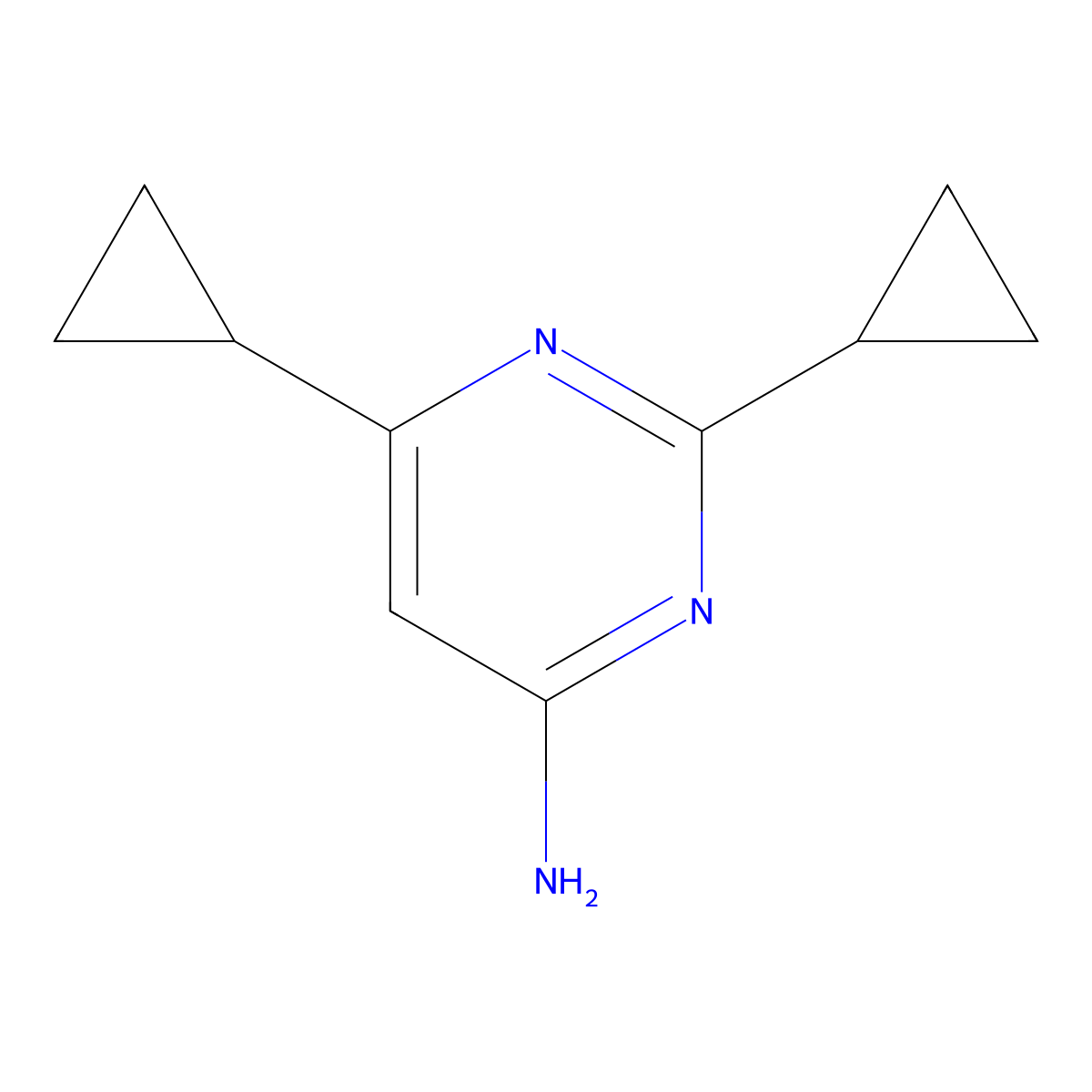 2,6-Dicyclopropylpyrimidin-4-amine molecular structure, CAS 1159820-68-4