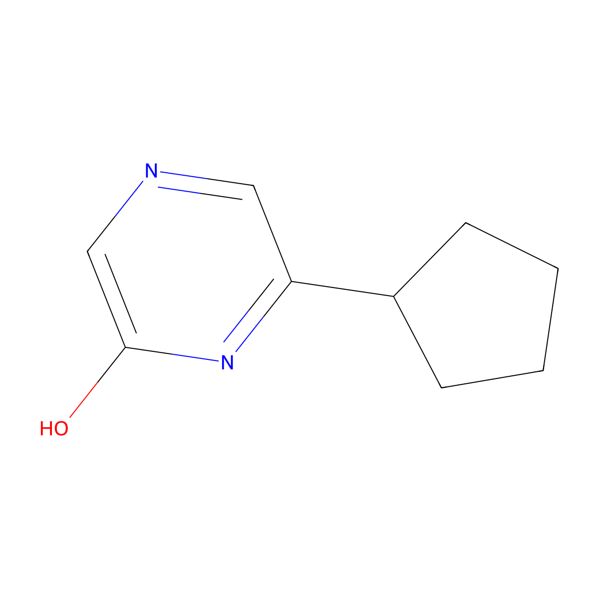 2-Hydroxy-6-(cyclopentyl)pyrazine molecular structure, CAS 1159820-71-9
