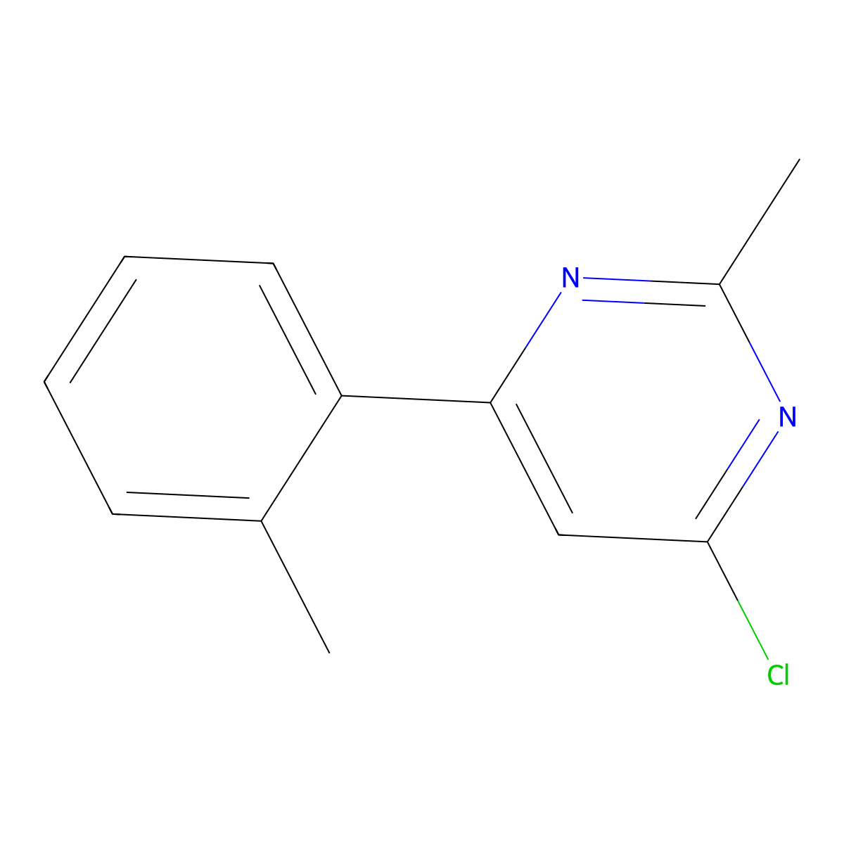 4-Chloro-2-methyl-6-(o-tolyl)pyrimidine molecular structure, CAS 1159820-74-2
