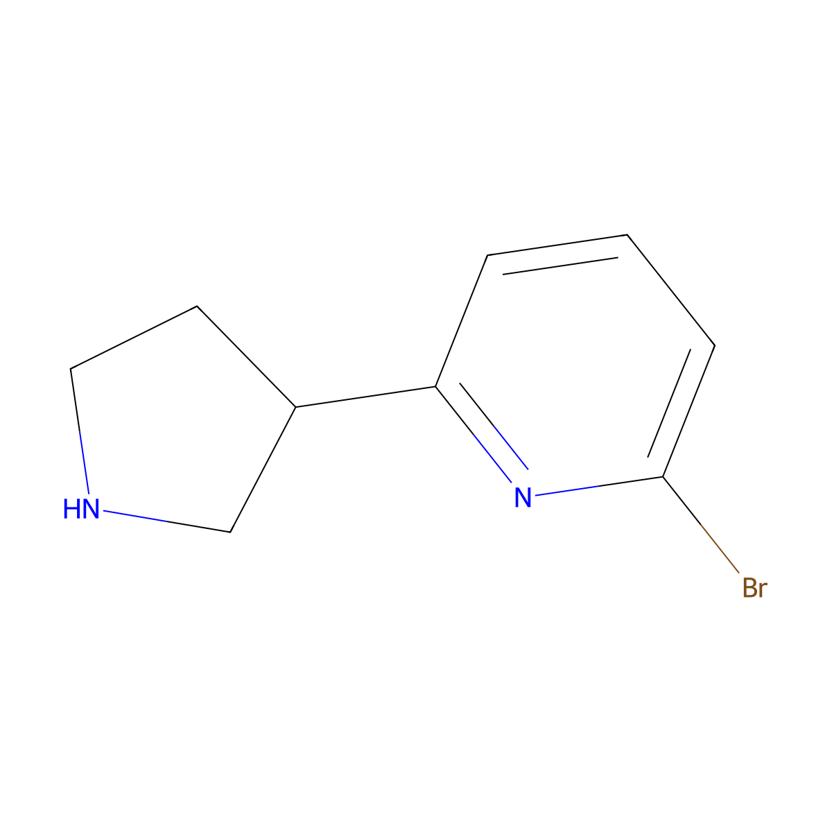 2-Bromo-6-(pyrrolidin-3-YL)pyridine molecular structure, CAS 1159820-75-3
