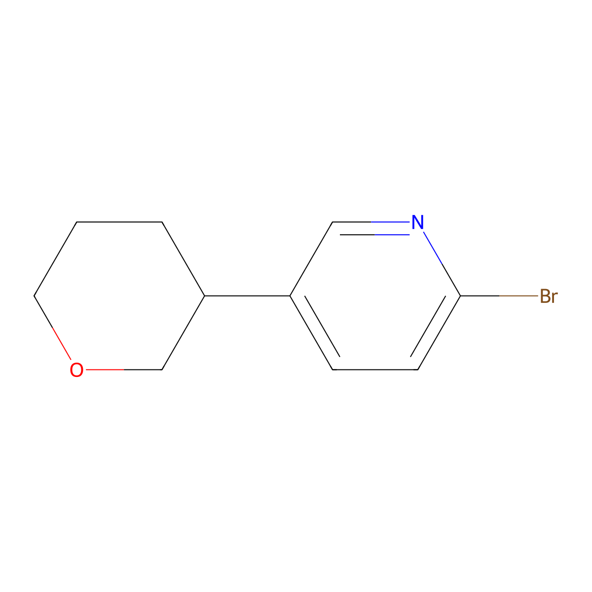 2-Bromo-5-(oxan-3-yl)pyridine molecular structure, CAS 1159820-78-6