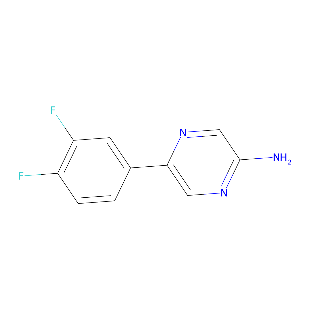 2-Amino-5-(3,4-difluorophenyl)pyrazine molecular structure, CAS 1159820-80-0